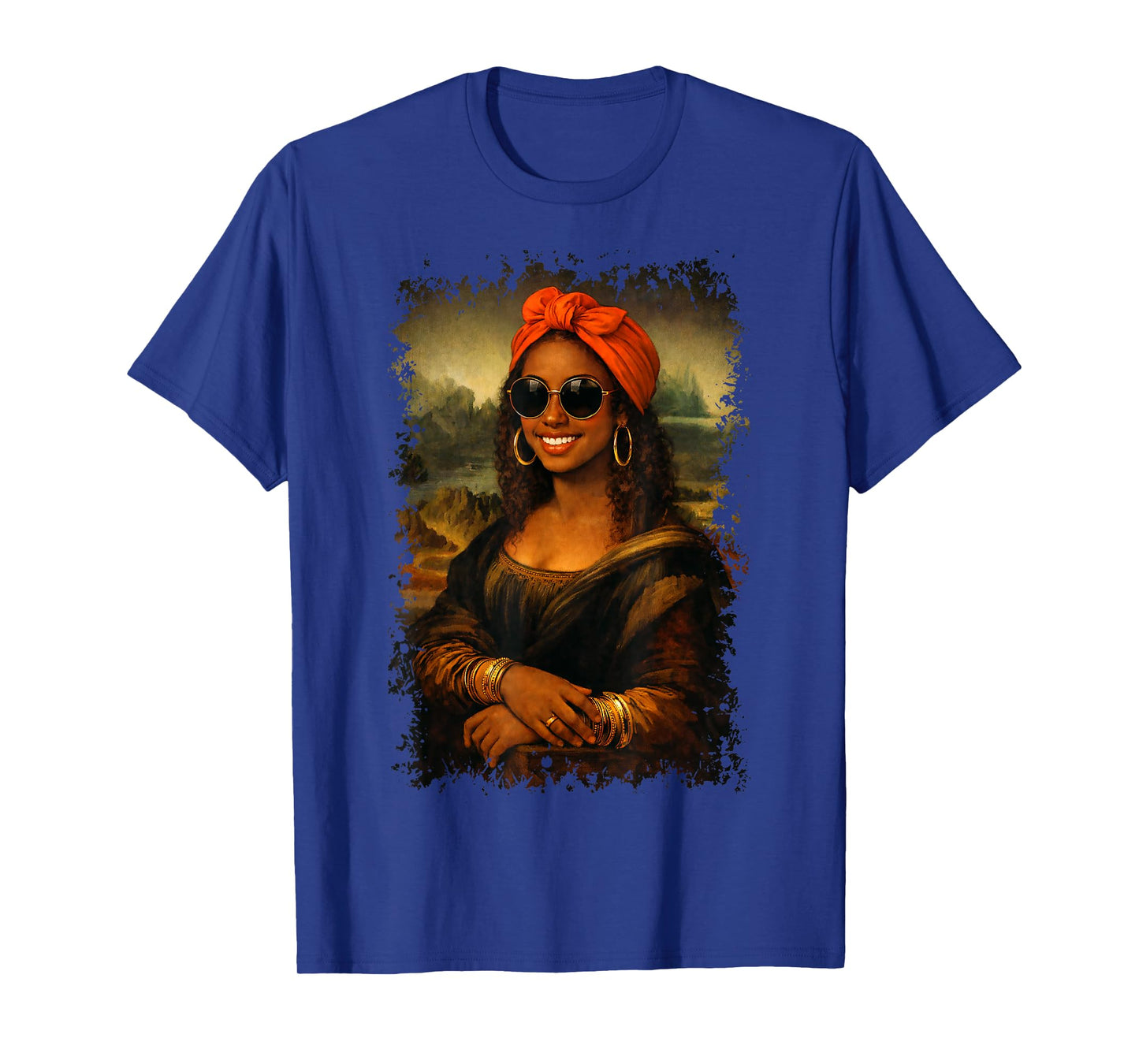 Black Mona Lisa African American Afro Black History Month T-Shirt