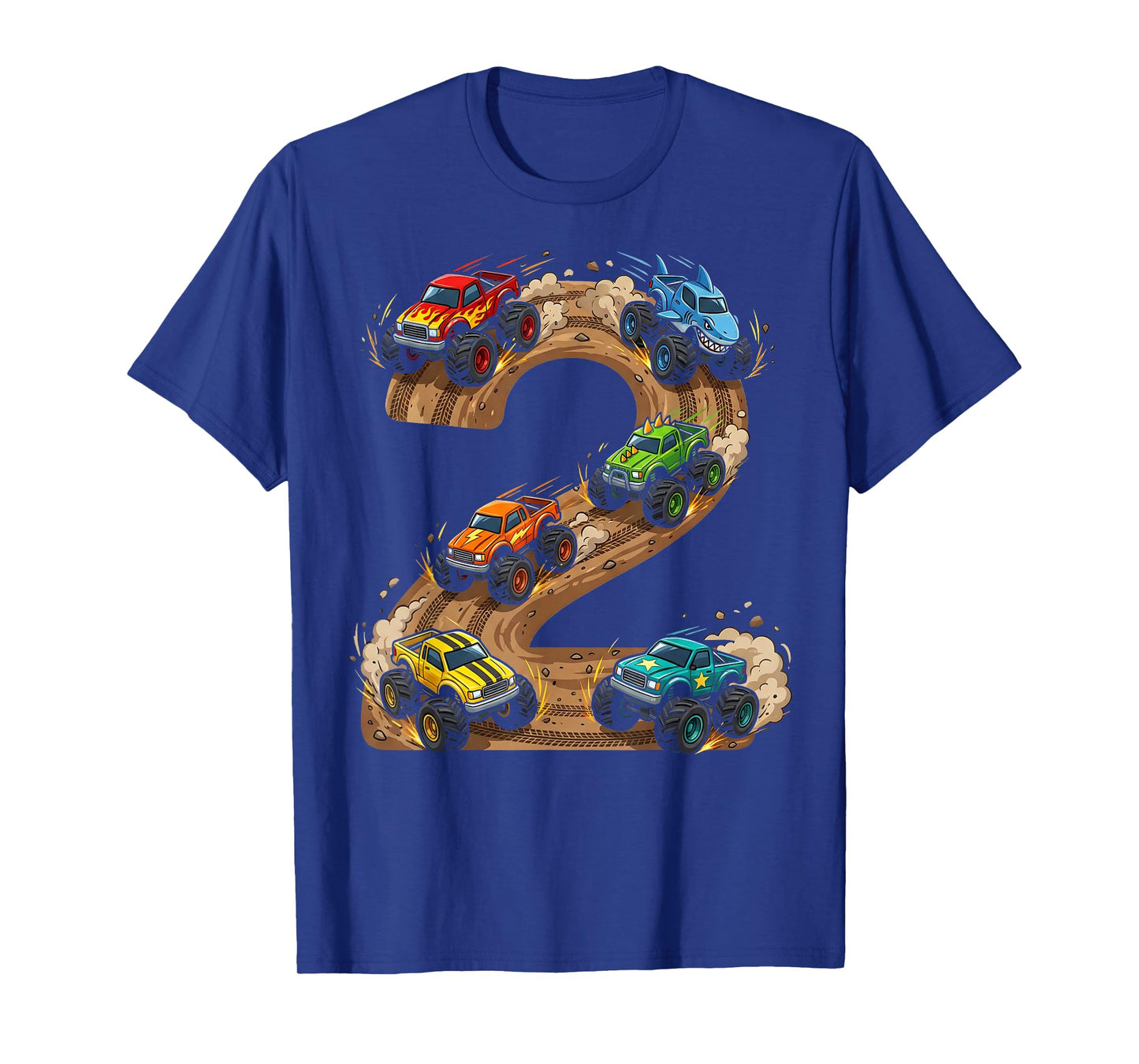 2 Year Old Monster Truck Boy Toddler 2nd Birthday Party T-Shirt