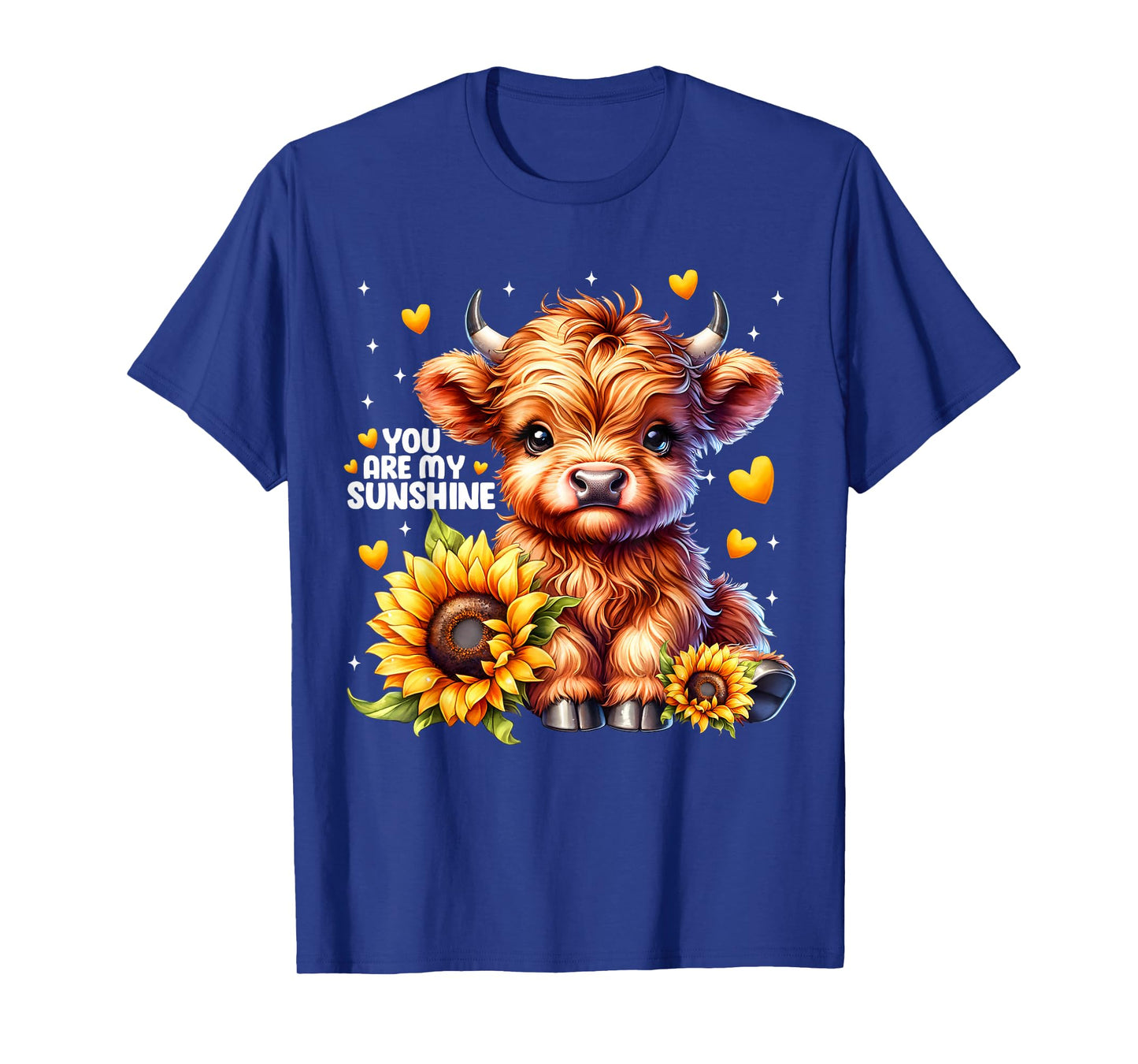 You are My Sunshine Highland Cow Sunflower Boy Girl Women T-Shirt