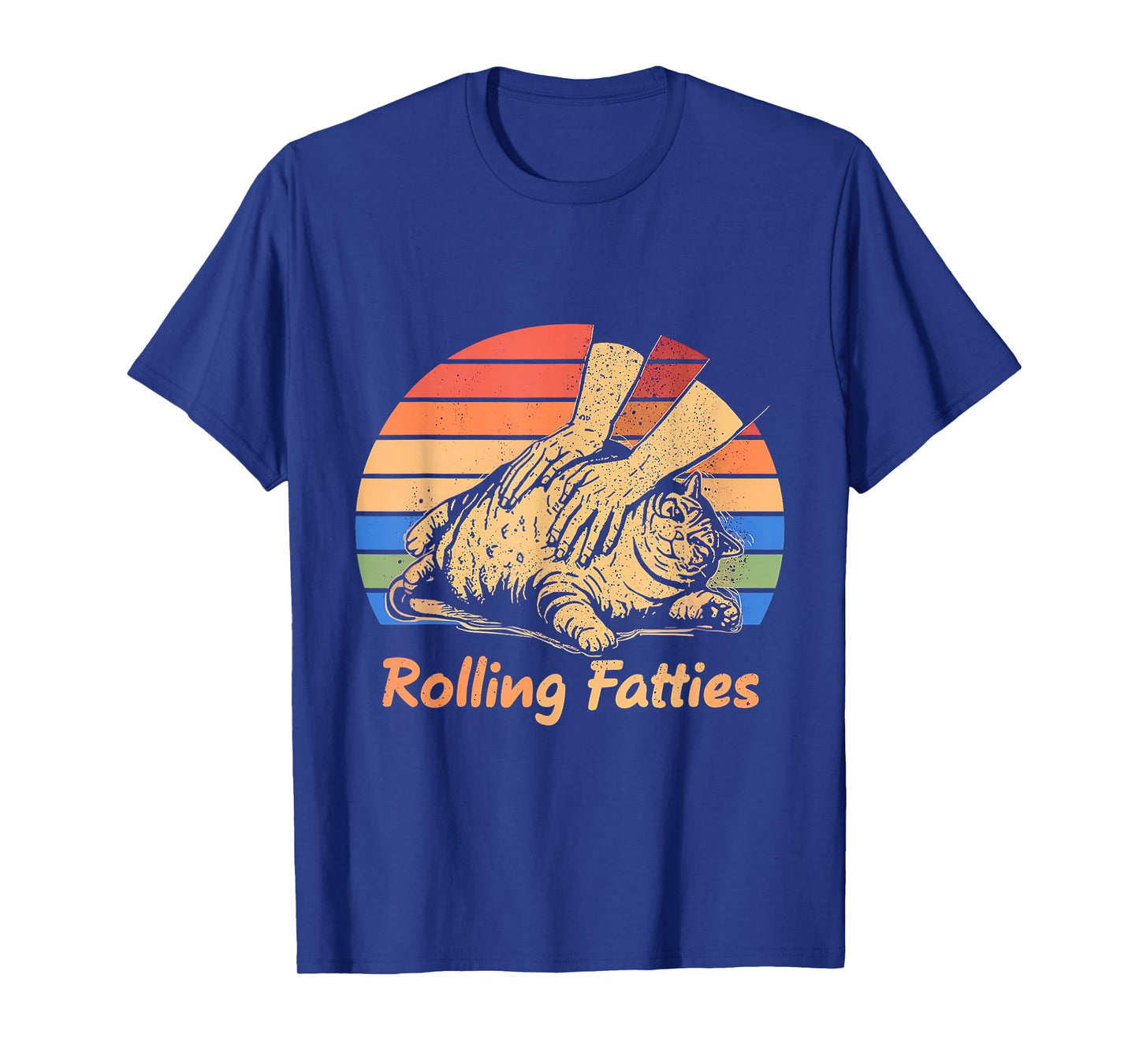 Cat Rolling Fatties Funny T-Shirt for Men Women Kids