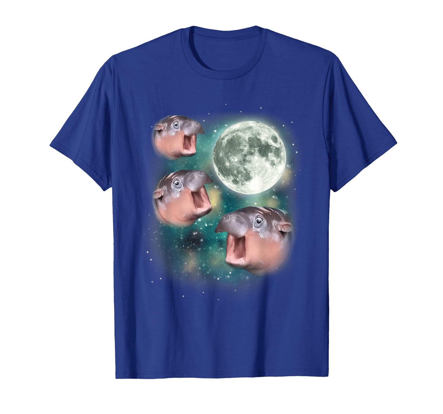 3 Moon-Deng | Baby Hippo Meme Funny Cute Hippopotamus Animal T-Shirt