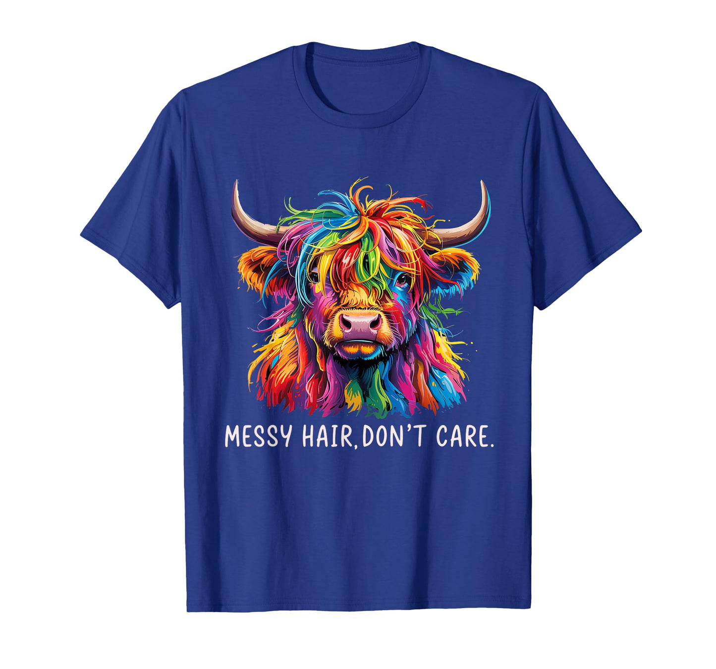 Scottish Highland Cow Messy Hair Heifer Country Farmer Girls T-Shirt