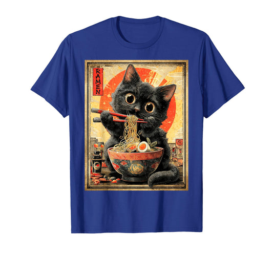 Funny Ramen Cat Noodle Lovers Anime Otaku T-Shirt