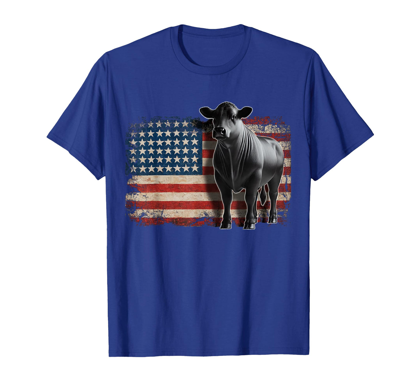 Angus Rancher USA American Flag Cow T-Shirt