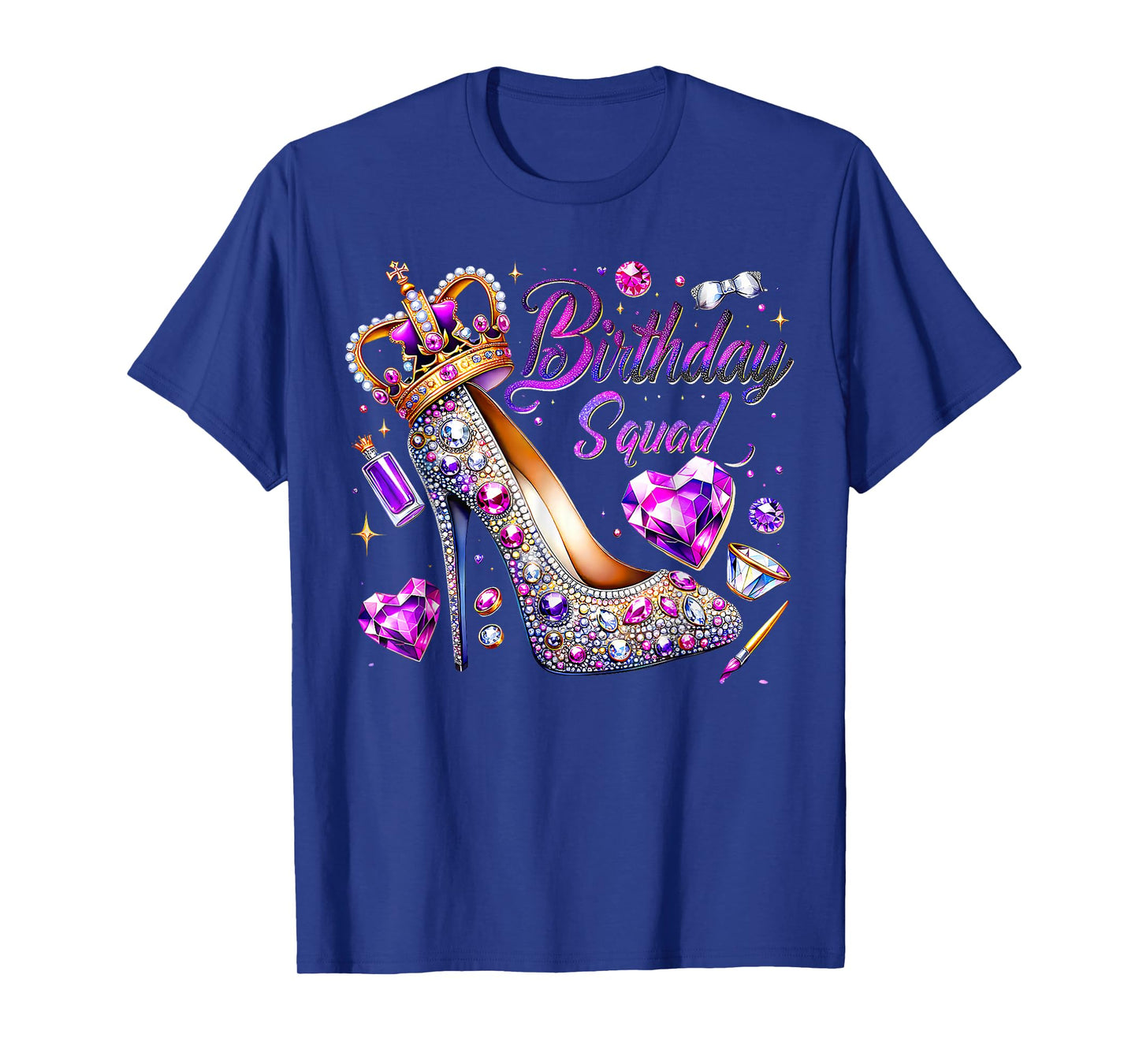 Birthday Squad Diva Squad Crown Hearts Birthday Women Girls T-Shirt