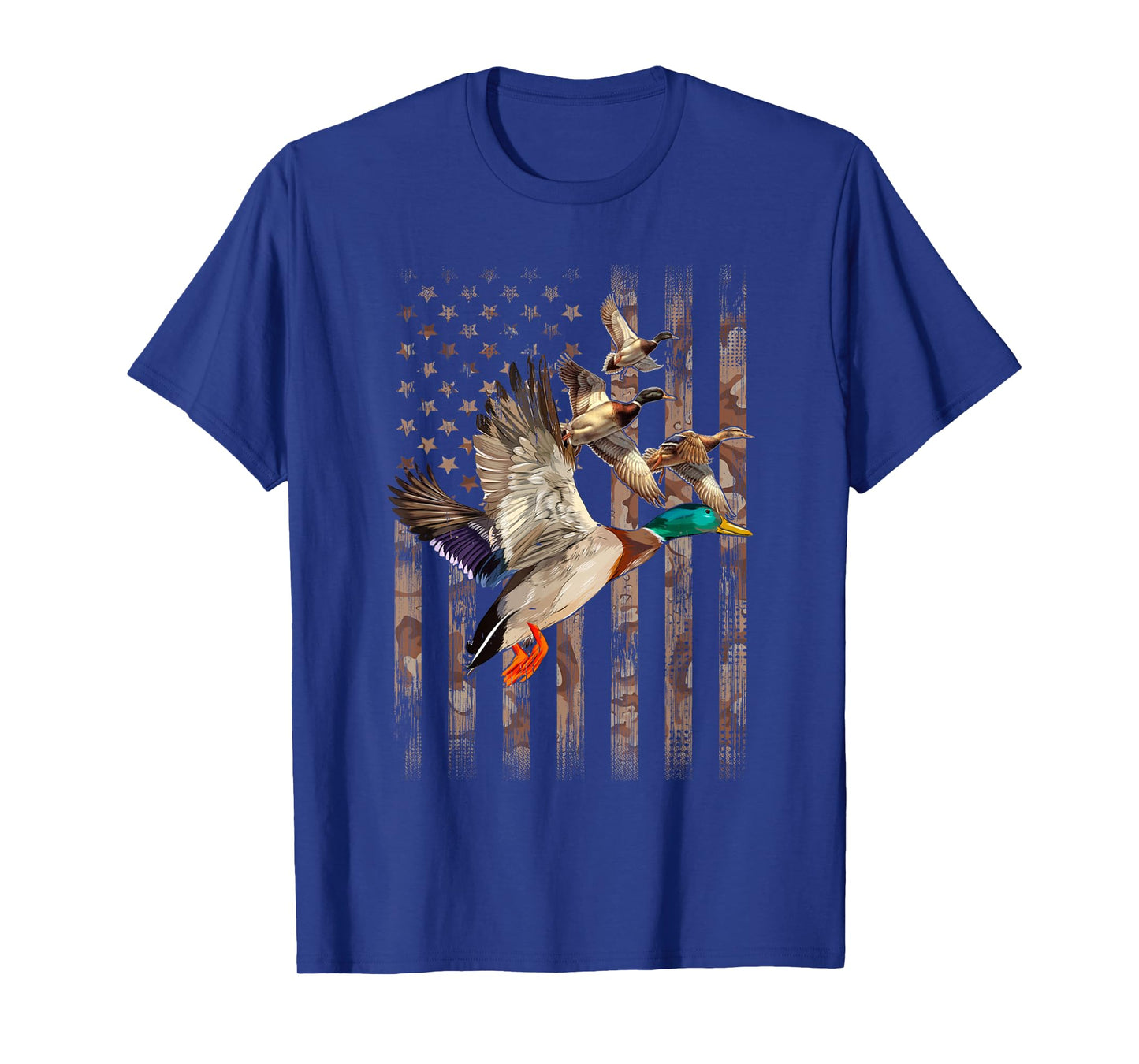 Duck Hunter American Flag Waterfowl Hunting Camouflage Men T-Shirt