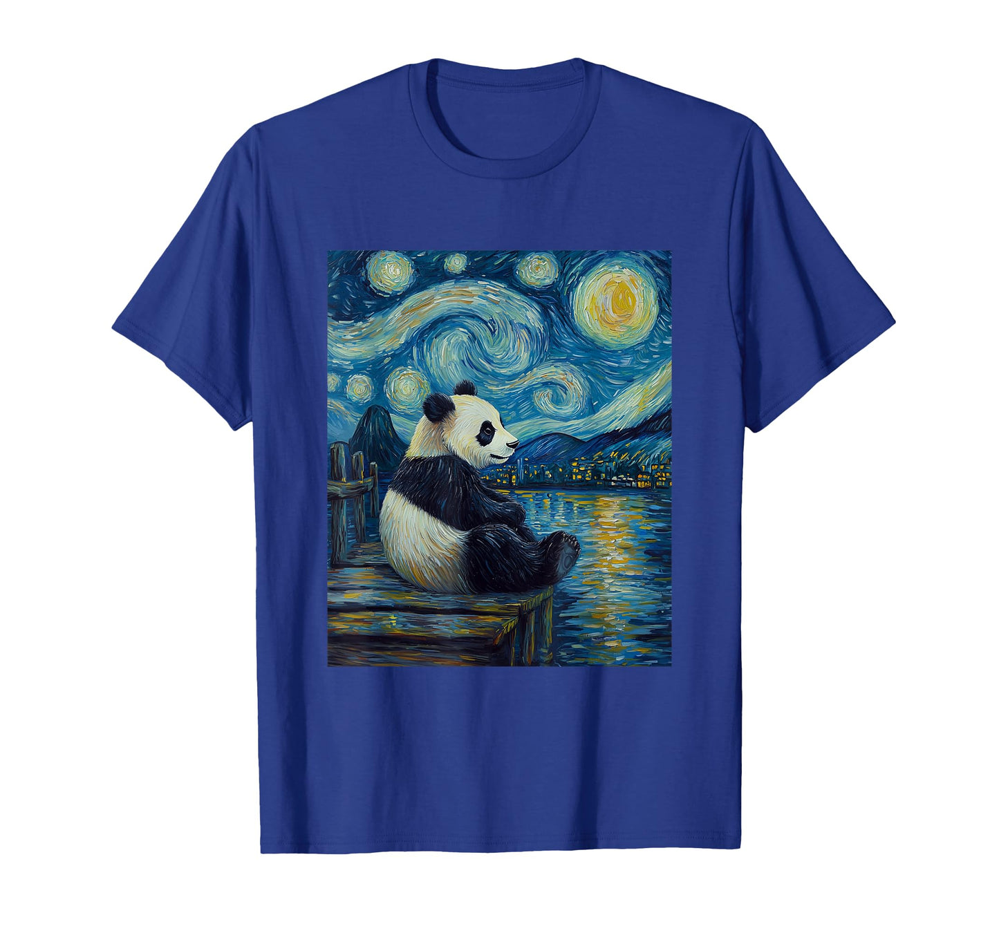 Cute Panda Bear - Van Gogh Style - Starry Night Graphic T-Shirt