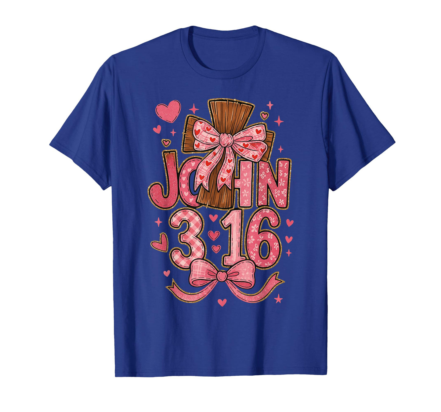 HUGvyn John 3:16 Valentine Loved Christian Preppy Coquette T-Shirt