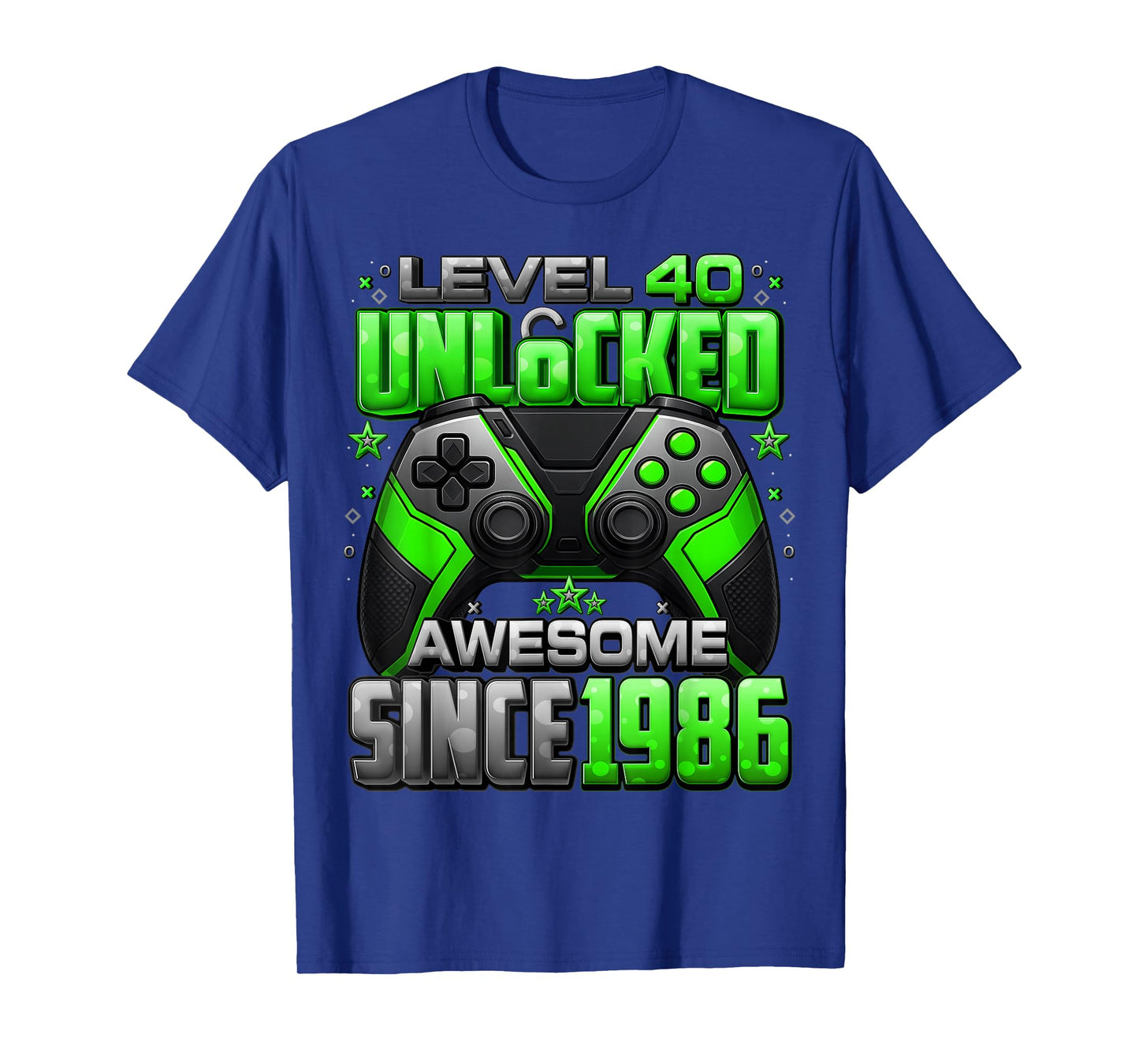 Level 40 Unlocked Awesome Since 1986 40th Birthday Gaming T-Shirt