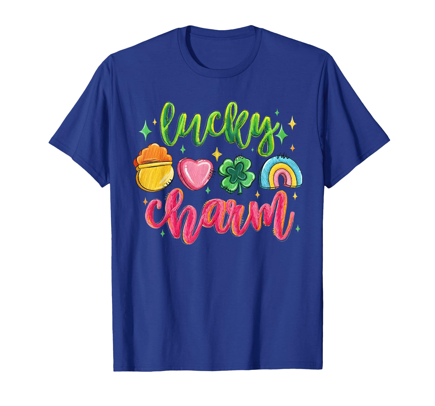 St Patrick's Day Lucky Charm Shamrock Rainbow Women Kids T-Shirt