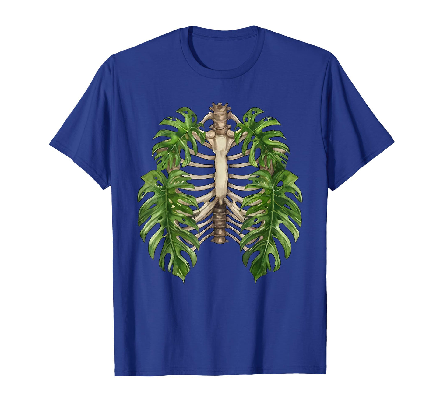 Nature Spine Lungs Monstera Plant Skeleton Art T-Shirt