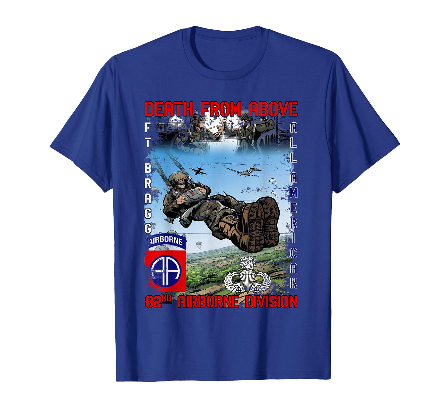 82nd Airborne Division Paratrooper Fort Bragg Jump Wings T-Shirt