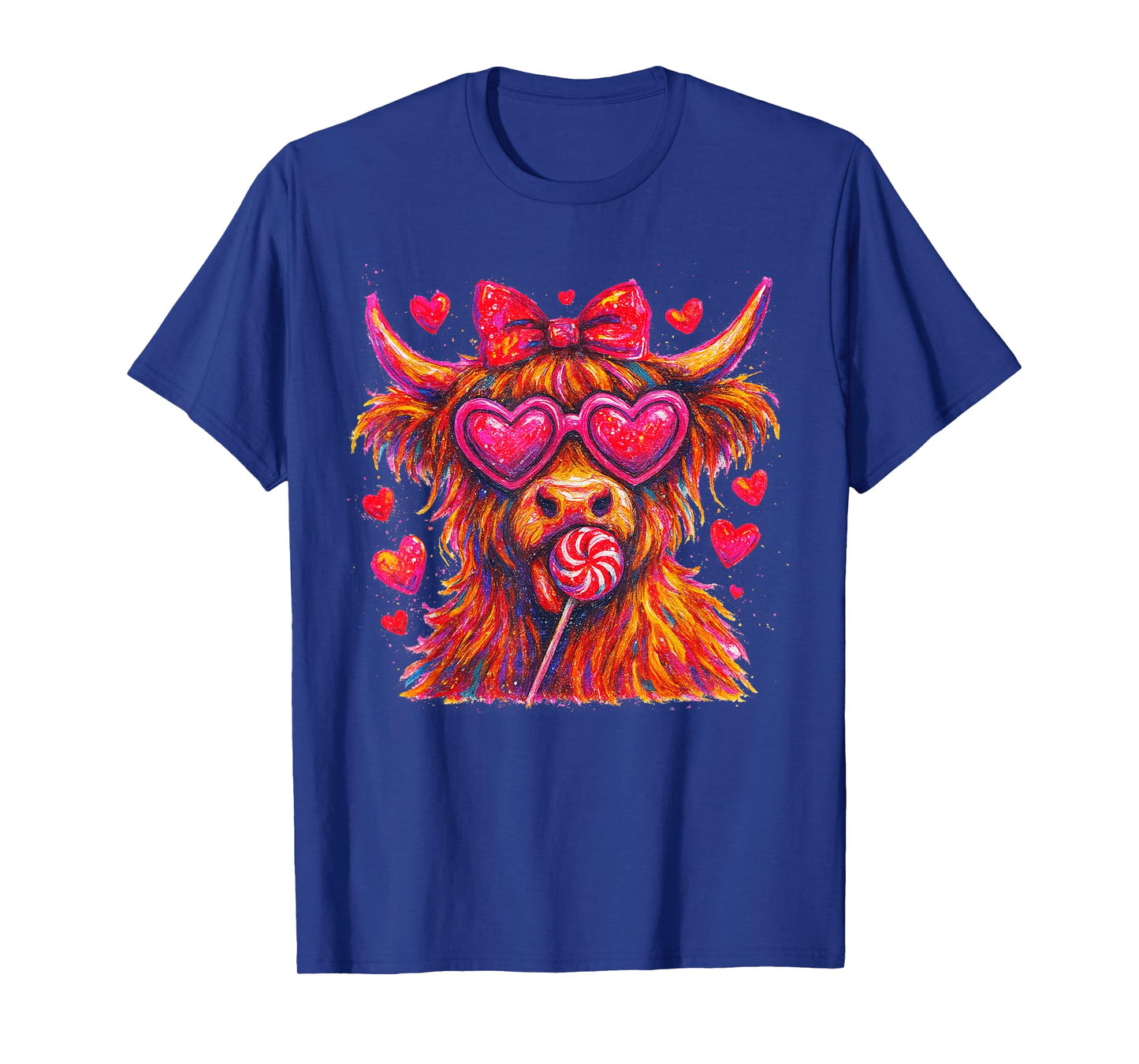 Highland Cow Valentine's Day Heart Howdy Western XOXO T-Shirt