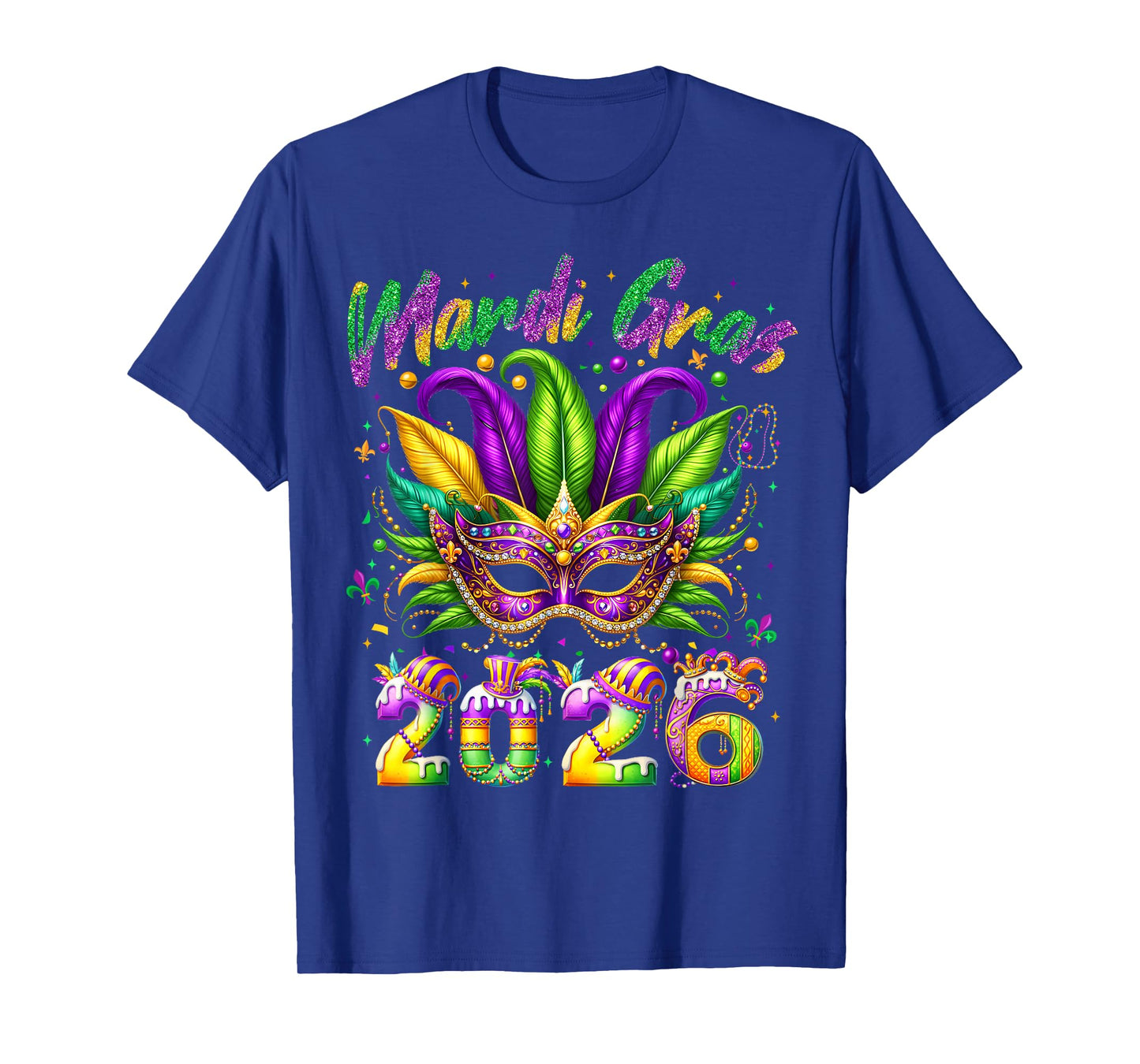 Mardi Gras 2026 Family Matching Costume PJs Women Girl Men T-Shirt