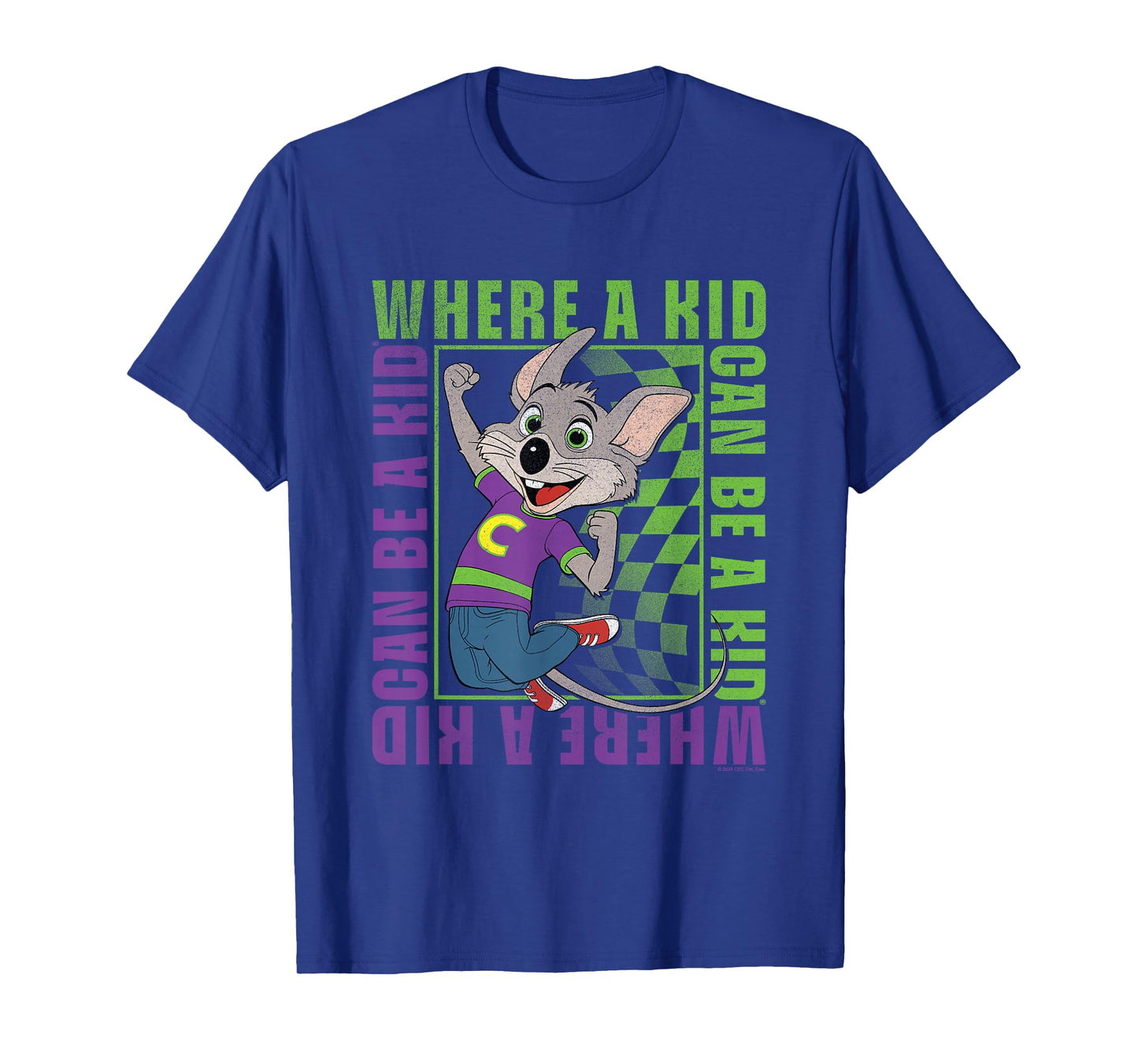 Chuck E. Cheese Where A Kid Can Be A Kid Modern Chuck Faded T-Shirt