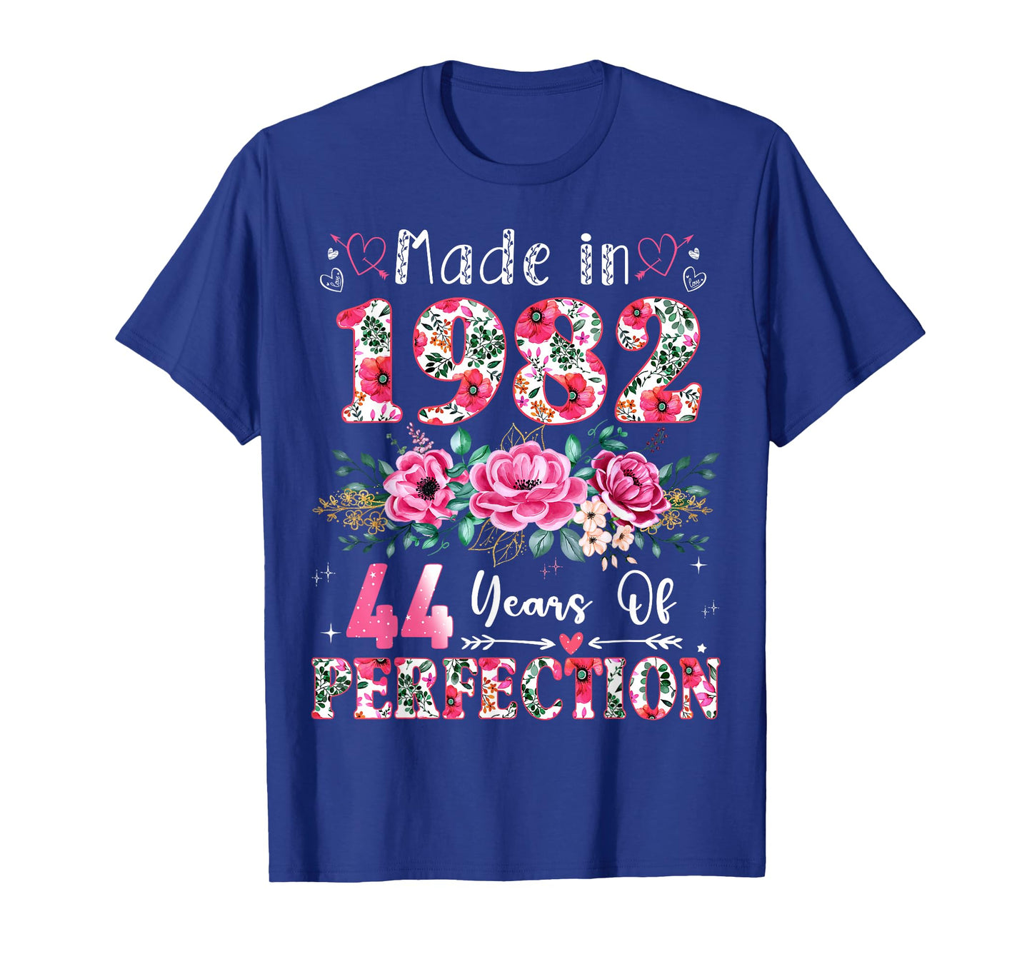 44 Year Old Made in 1982 Floral 44th Birthday Women T-Shirt