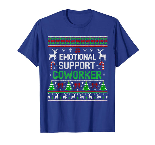 Retro Support Coworker Ugly Christmas Saying Quote T-Shirt