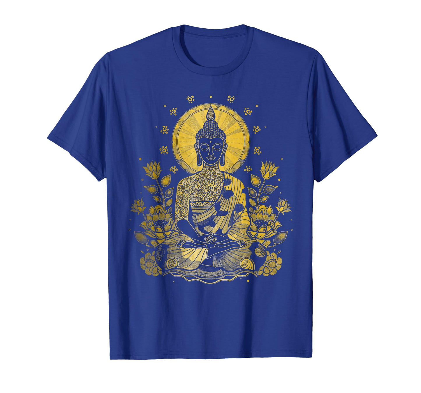 Buddha Floral Vintage Flower Yoga Buddhism Yogi Buddhist T-Shirt