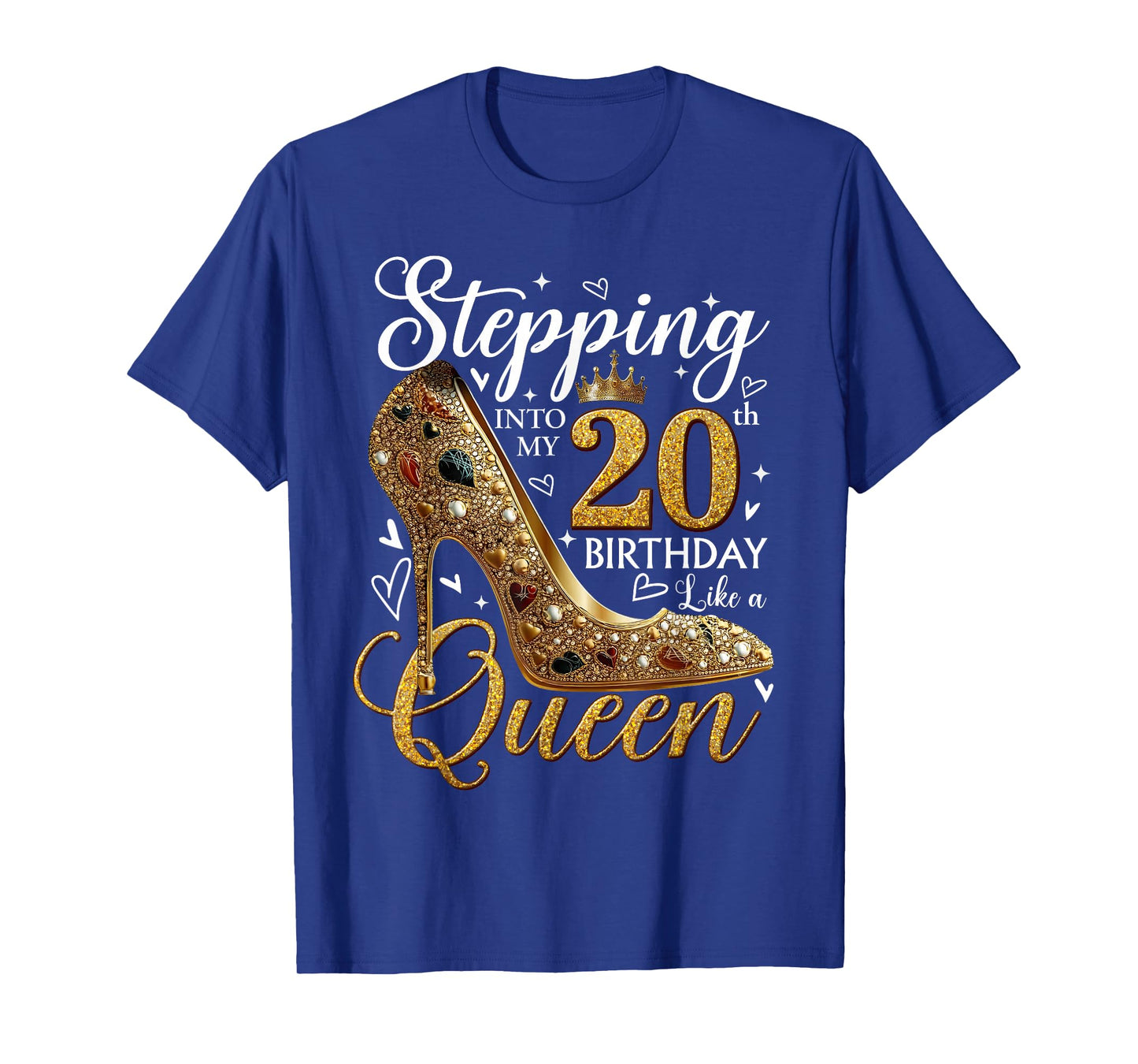 Stepping Into My 20th Birthday Queen Women Girls 20 Year Old T-Shirt