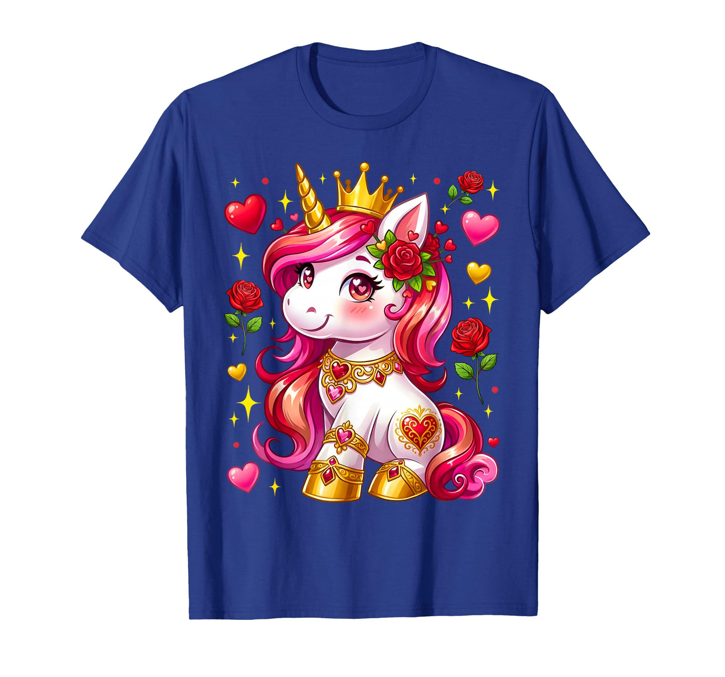 Cute Unicorn Heart Valentines Day Girls Kids Valentine T-Shirt
