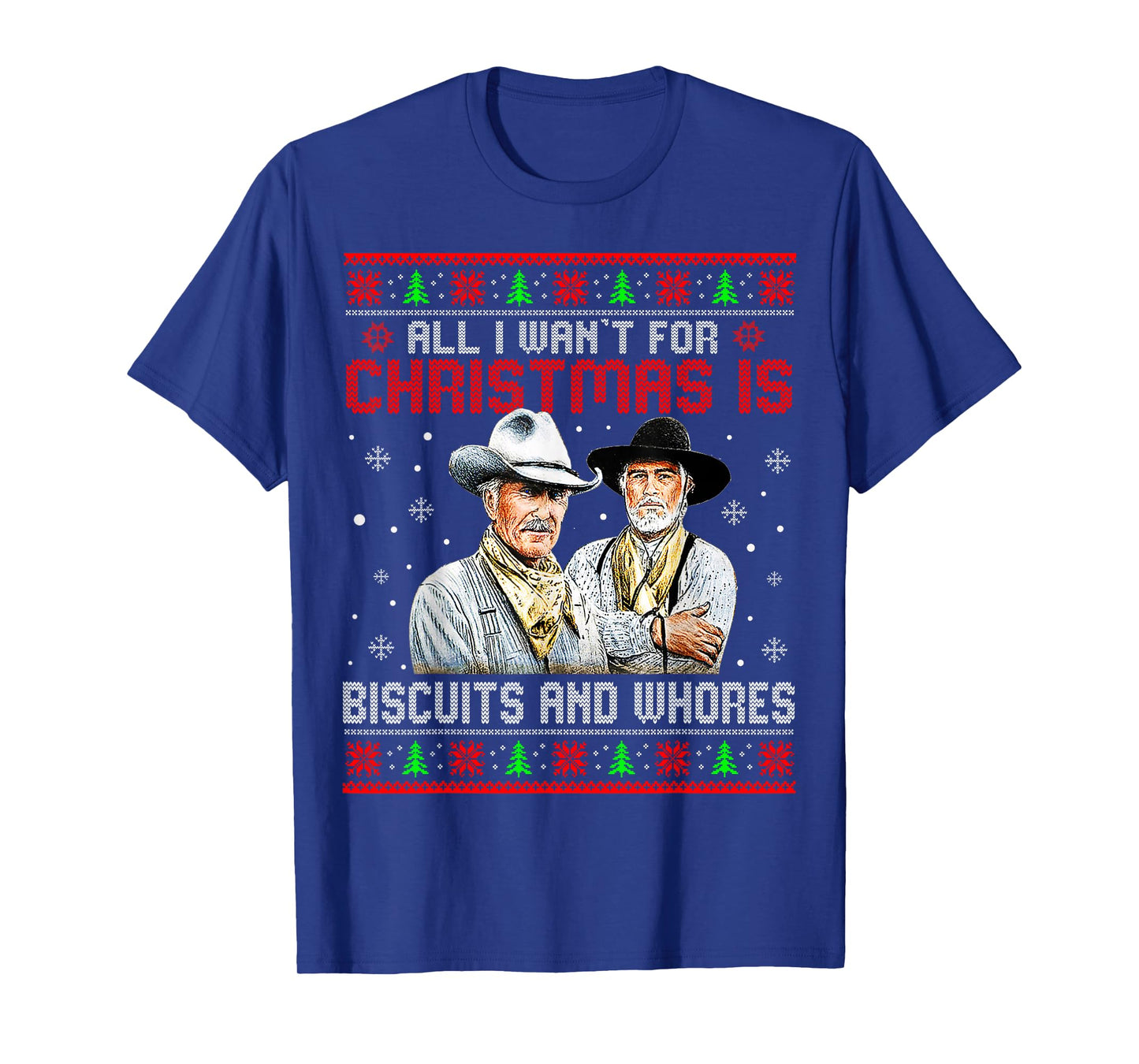 Western Cowboys Biscuits and Whores Christmas Ugly Sweater T-Shirt