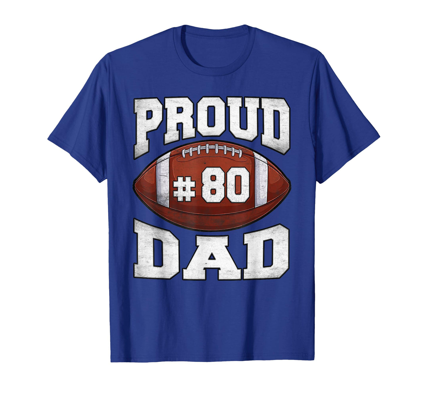 Proud Football Dad Number Jersey Night Number 80 Football T-Shirt