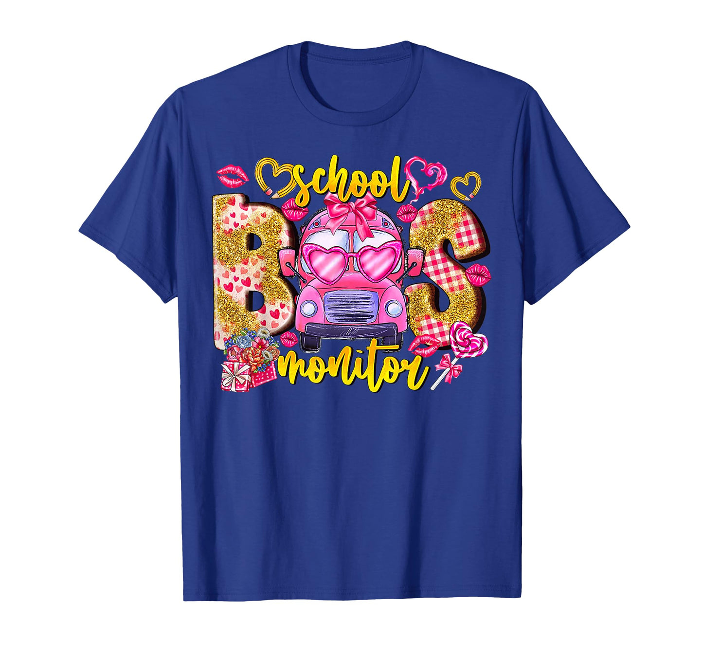 Coquette School Bus Monitor Bus Driver Valentines Student T-Shirt