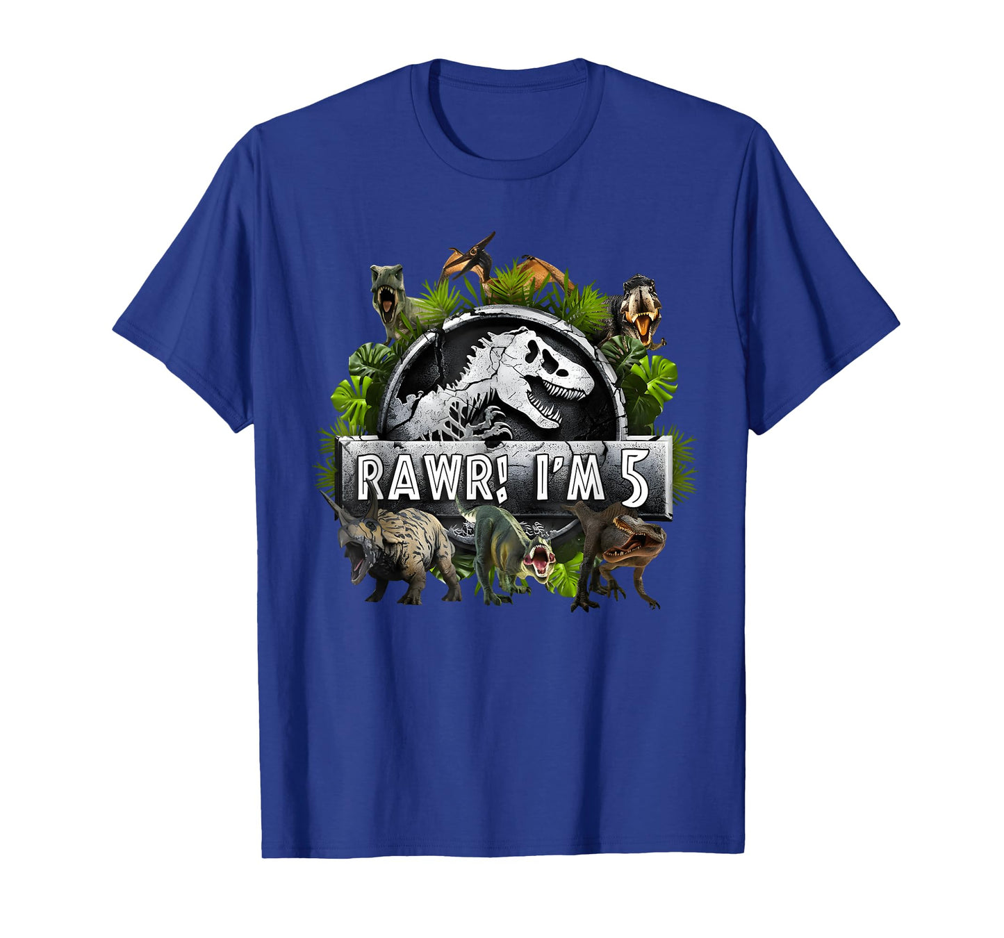 Rawr I'm 5 5th Birthday T Rex Dinosaur Funny Party Boys Kids T-Shirt