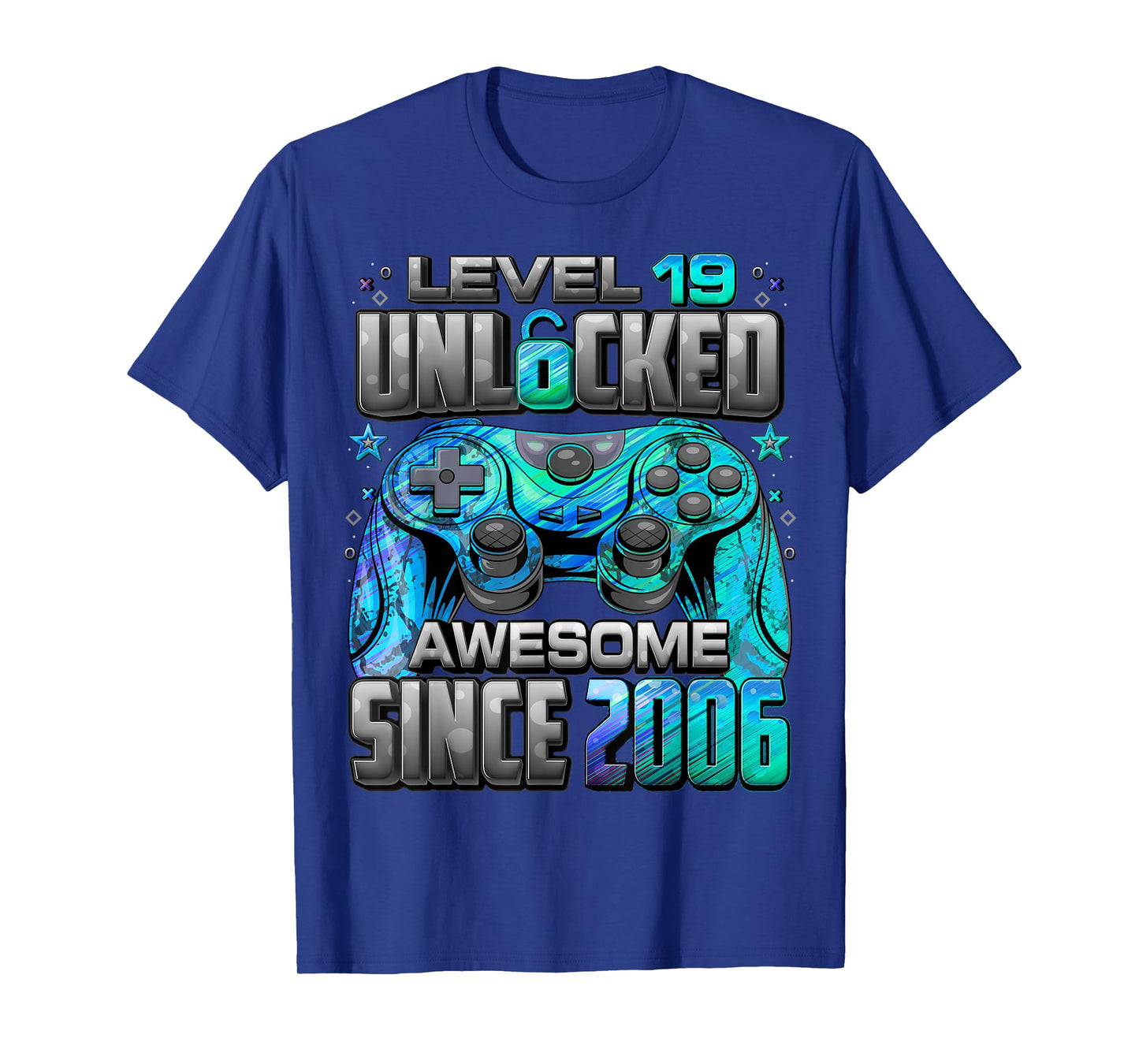 Level 19 Unlocked Awesome Since 2006 19th Birthday Gaming T-Shirt