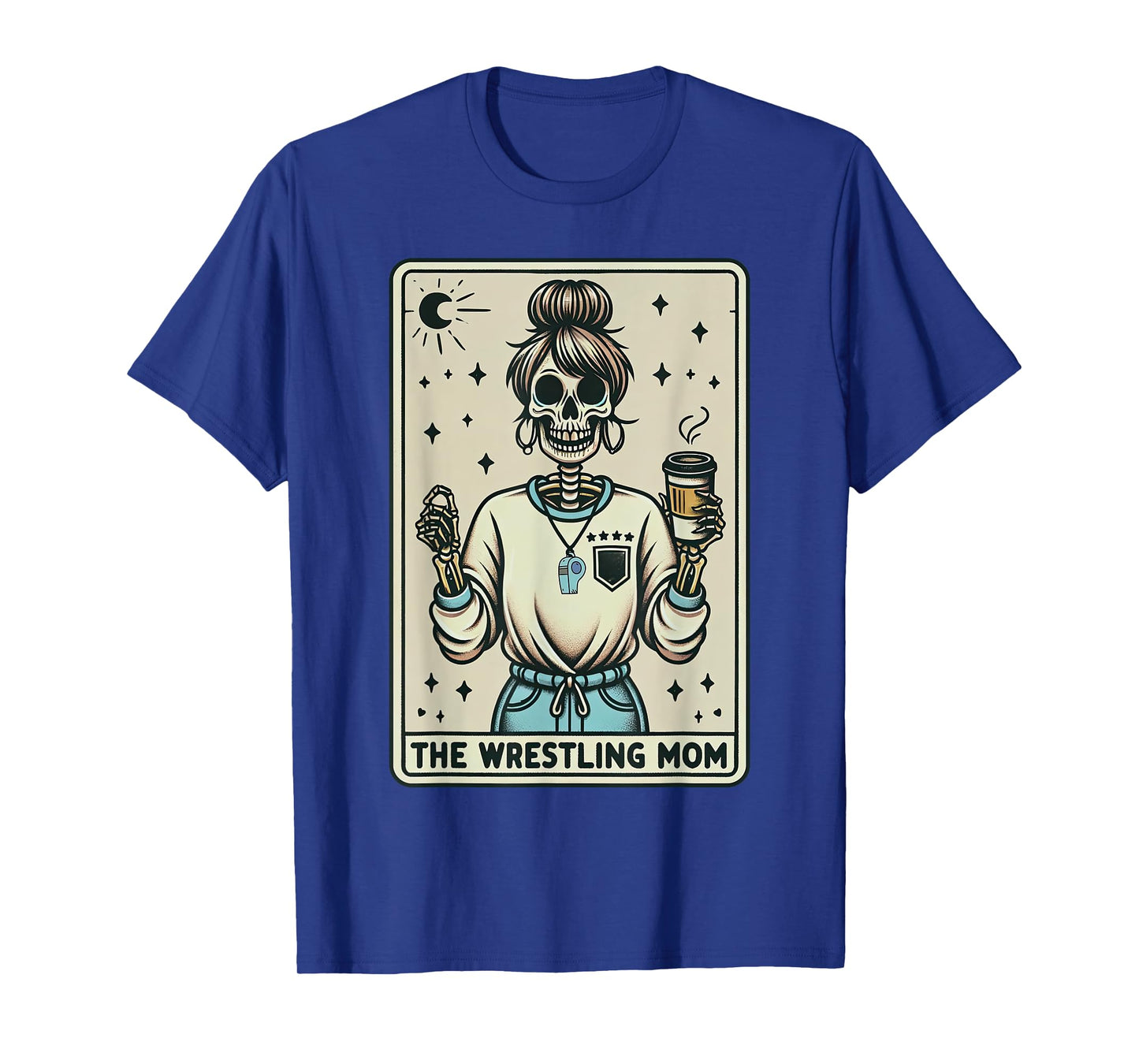 Wrestling Mom Skeleton Tarot Card Wrestling Mama Mothers Day T-Shirt