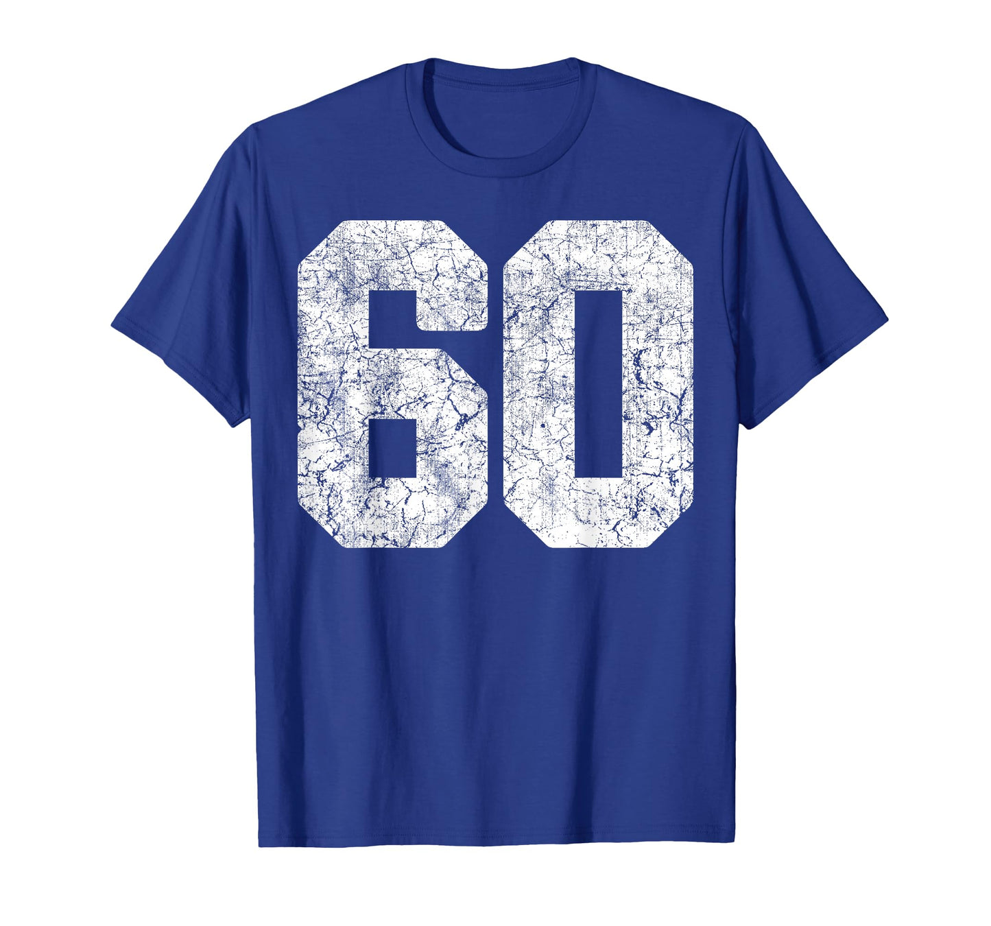 Distressed White Number 60 Jersey Player Uniform #60 Grunge T-Shirt