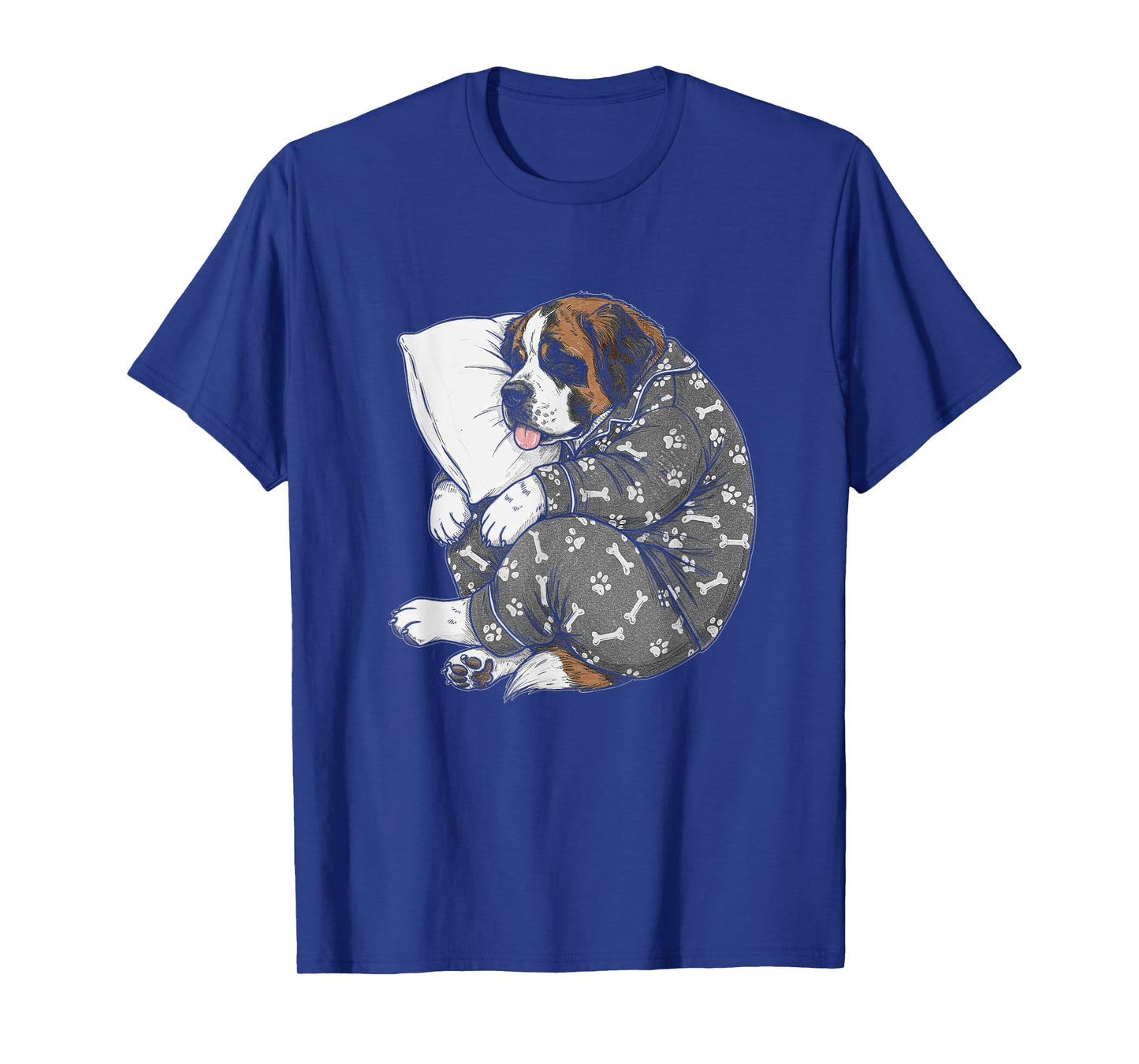 Funny Sleepy Saint Bernard Pajama Men Women Kids T-Shirt