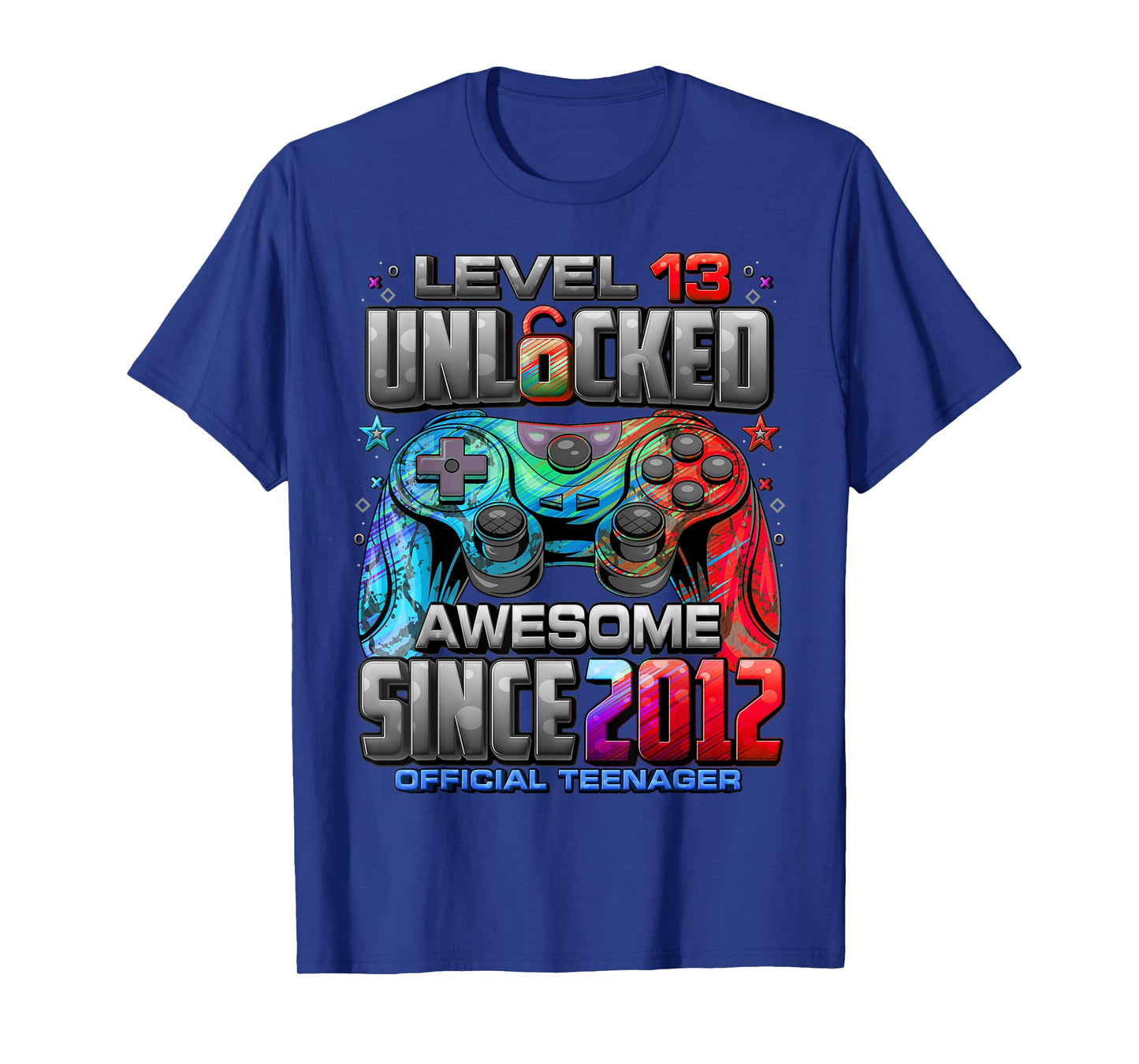 Level 13 Unlocked Awesome Since 2012 13th Birthday Gaming T-Shirt