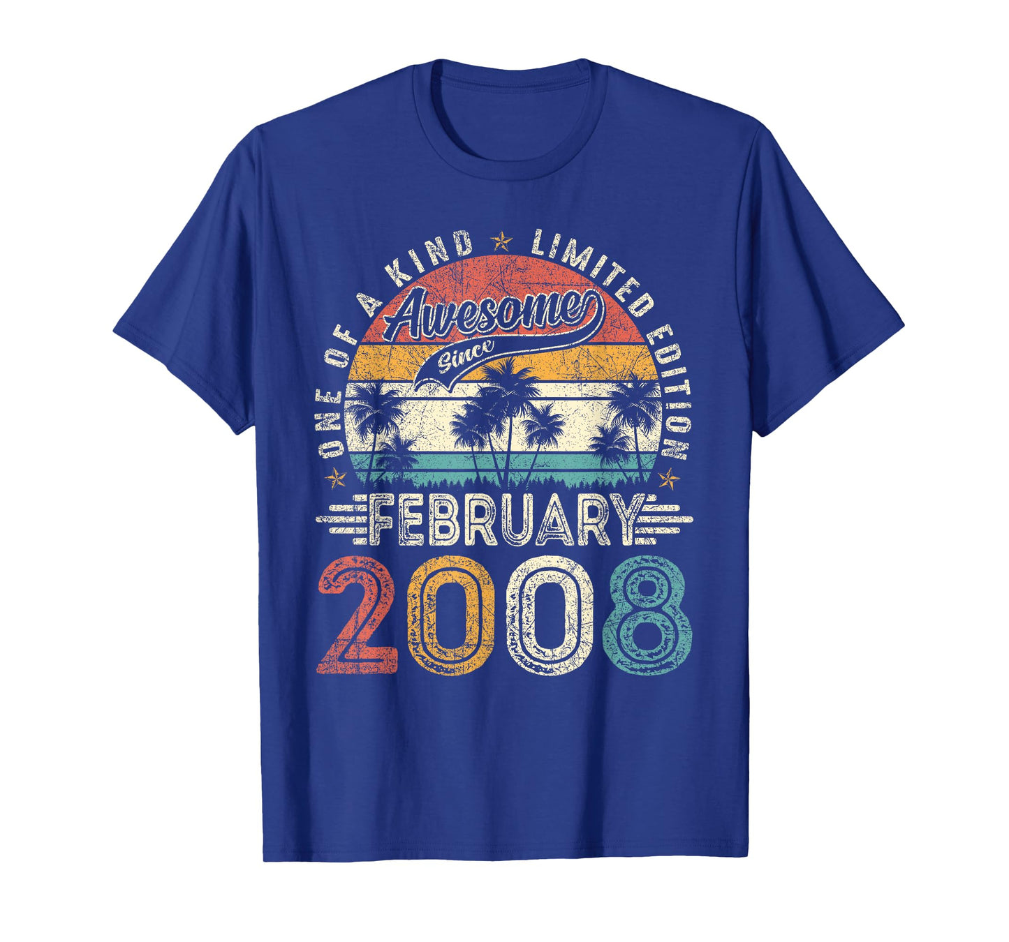 18 Years Old Boys Awesome Since February 2008 18th Birthday T-Shirt