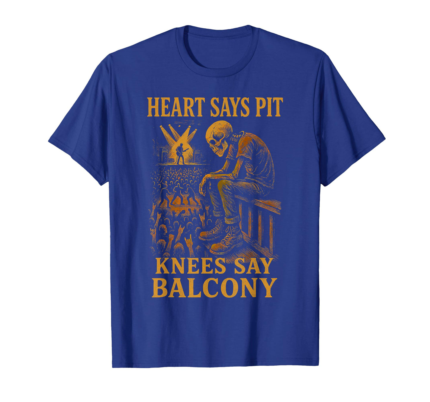 Heavy Metal Rock Concert Heart Says Pit Knees Say Balcony T-Shirt