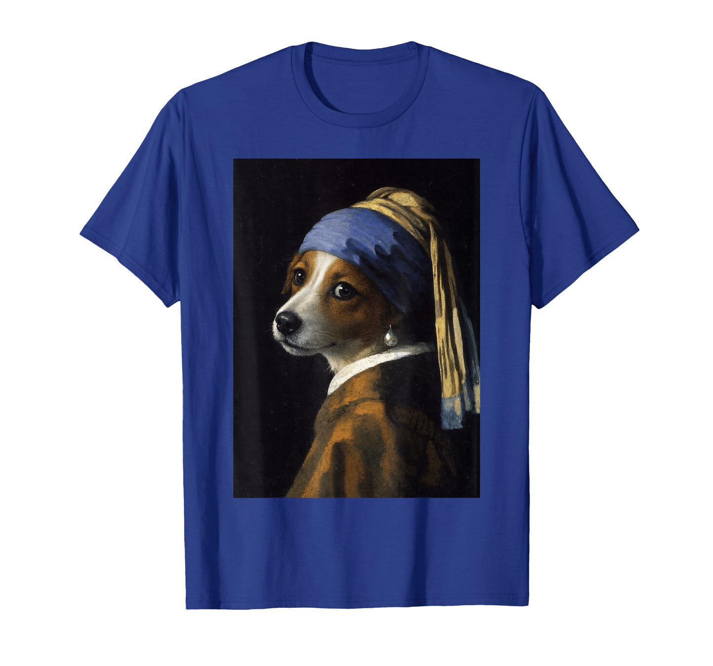 Girl with a Pearl Earring Russell Terrier Funny Dog Meme T-Shirt