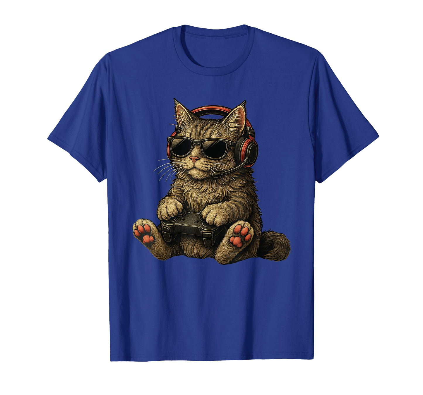 Kitten Cat Playing Video Games Vintage Funny Cat Gaming T-Shirt