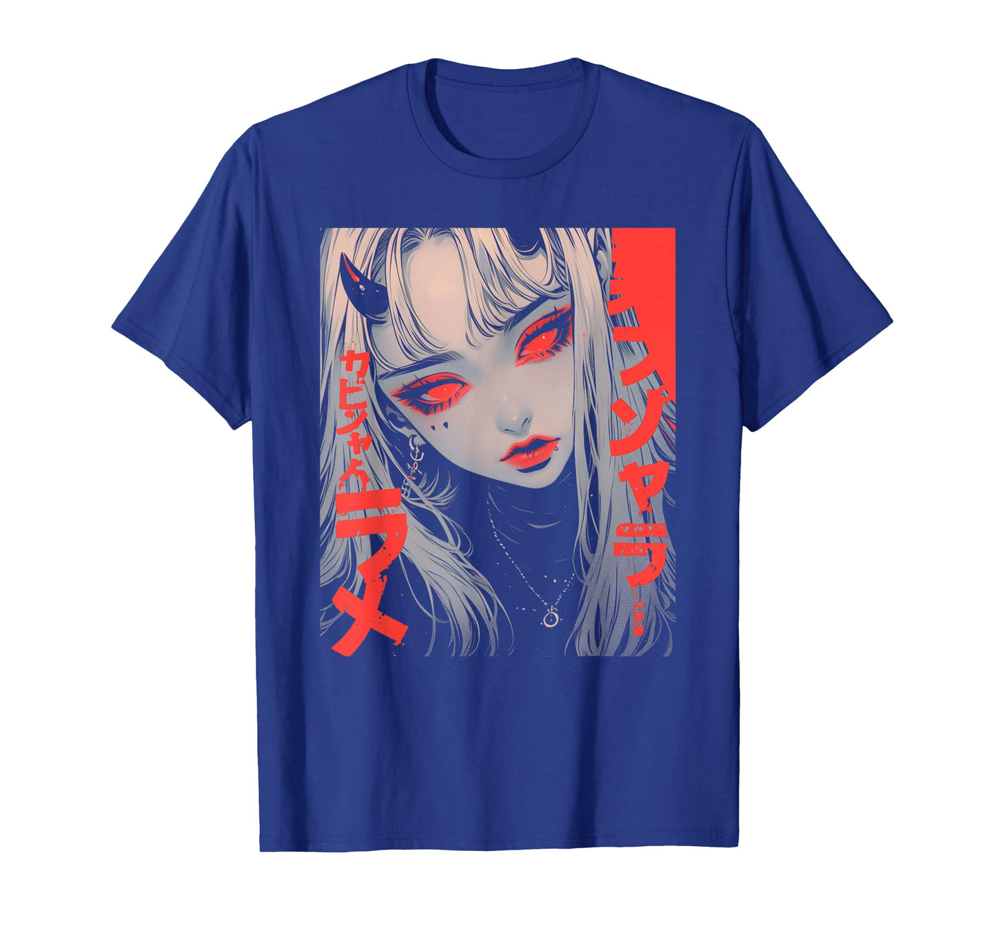 Goth Grunge Demon Anime Girl Waifu Horror Alt Aesthetic T-Shirt