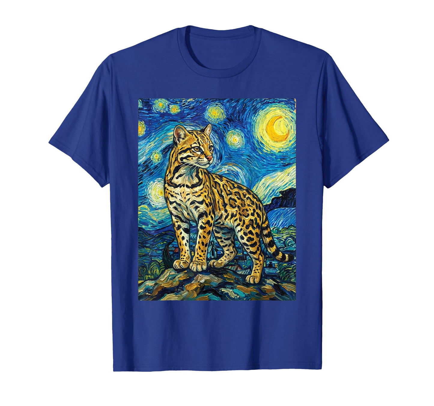 Ocelot Starry Night, Vincent Van Gogh Ocelot T-Shirt