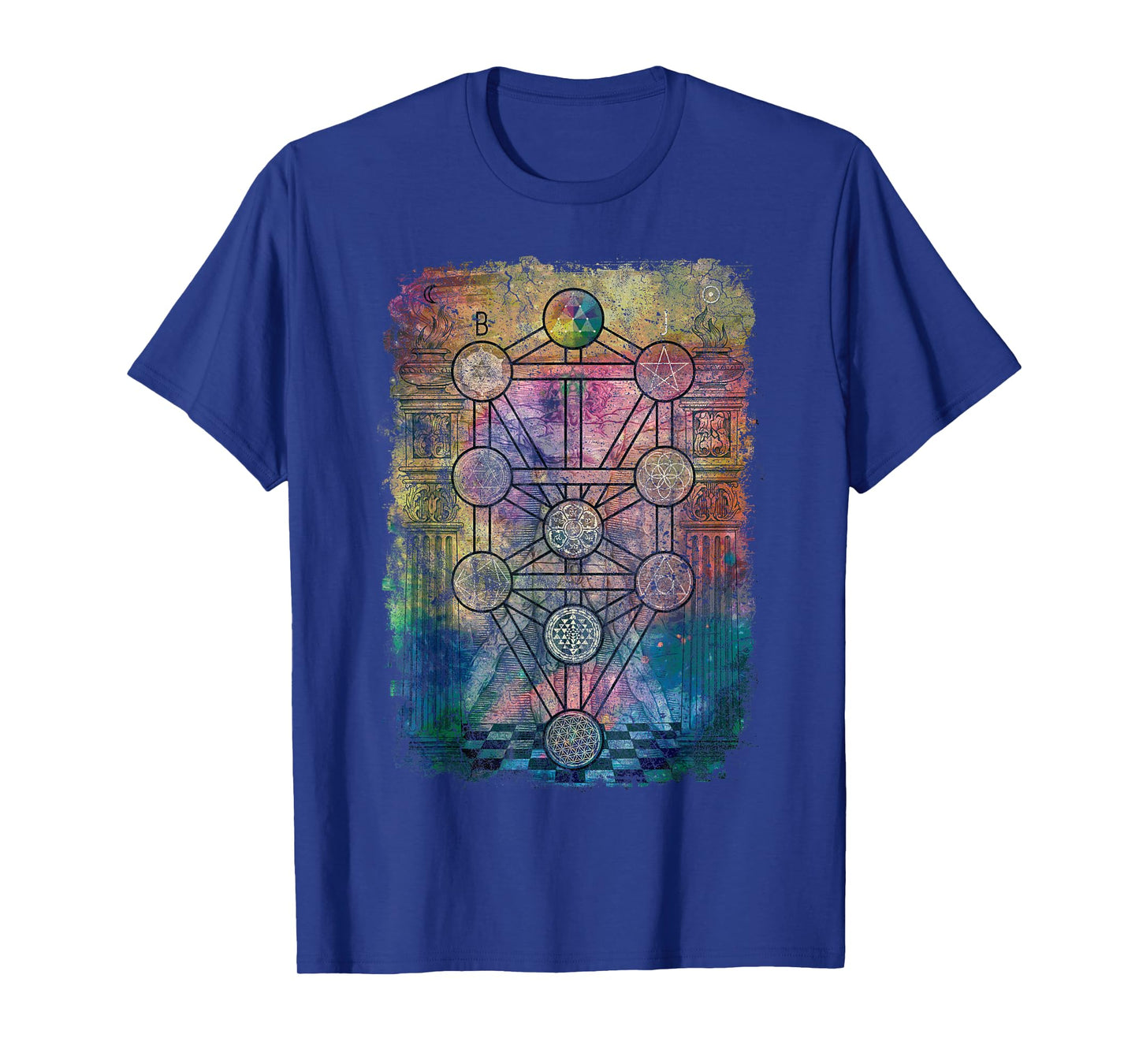 Tree Of Life Sacred Geometry Retro Vintage Graphic Print T-Shirt