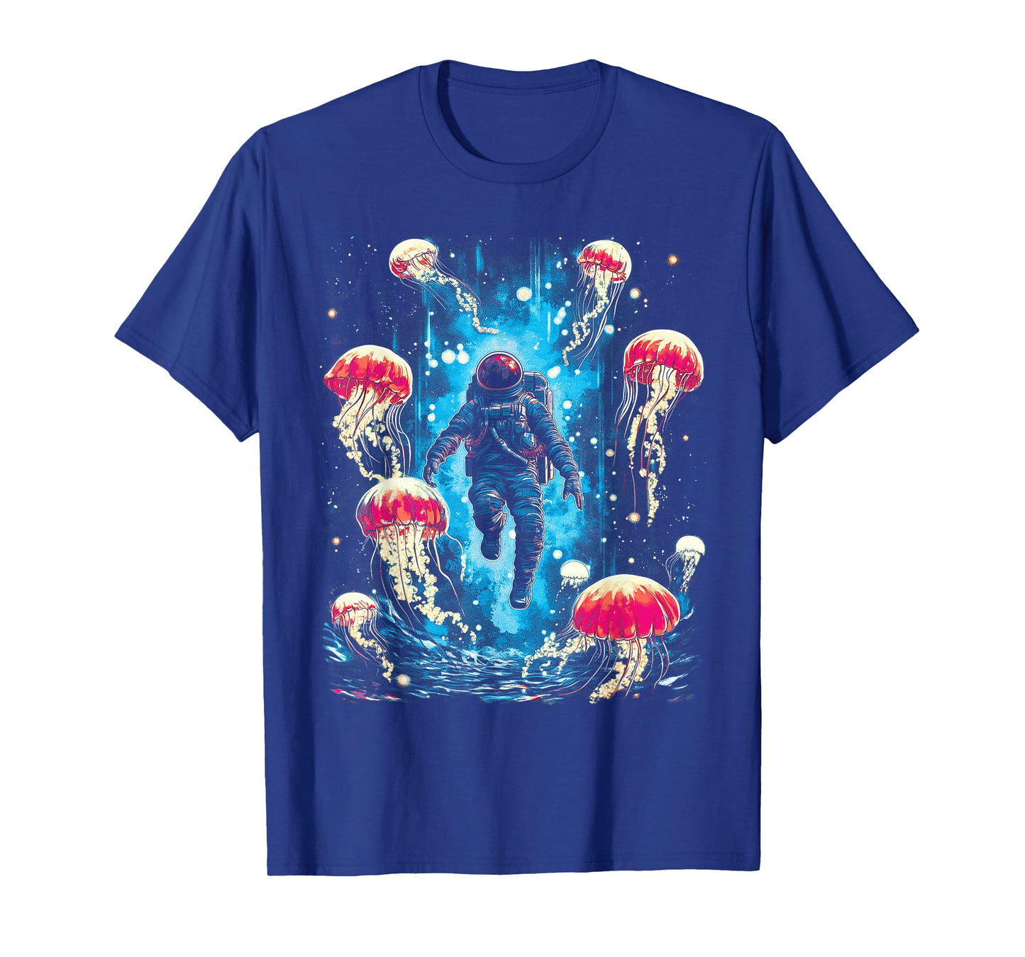Astronaut Jellyfish Outer Space Explorer Galaxy Science Men T-Shirt