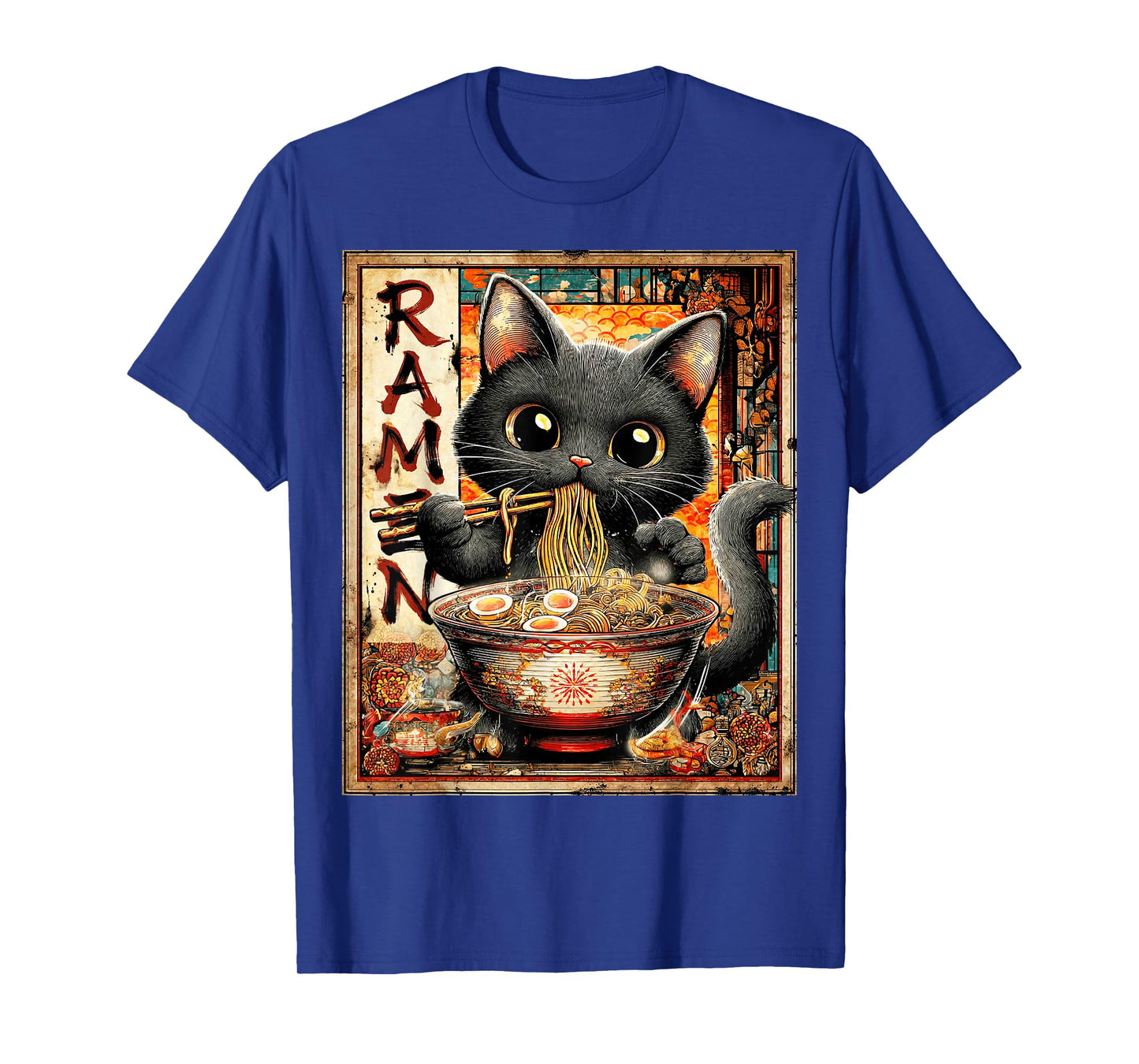 Funny Ramen Cat Noodle Lovers Anime Otaku T-Shirt