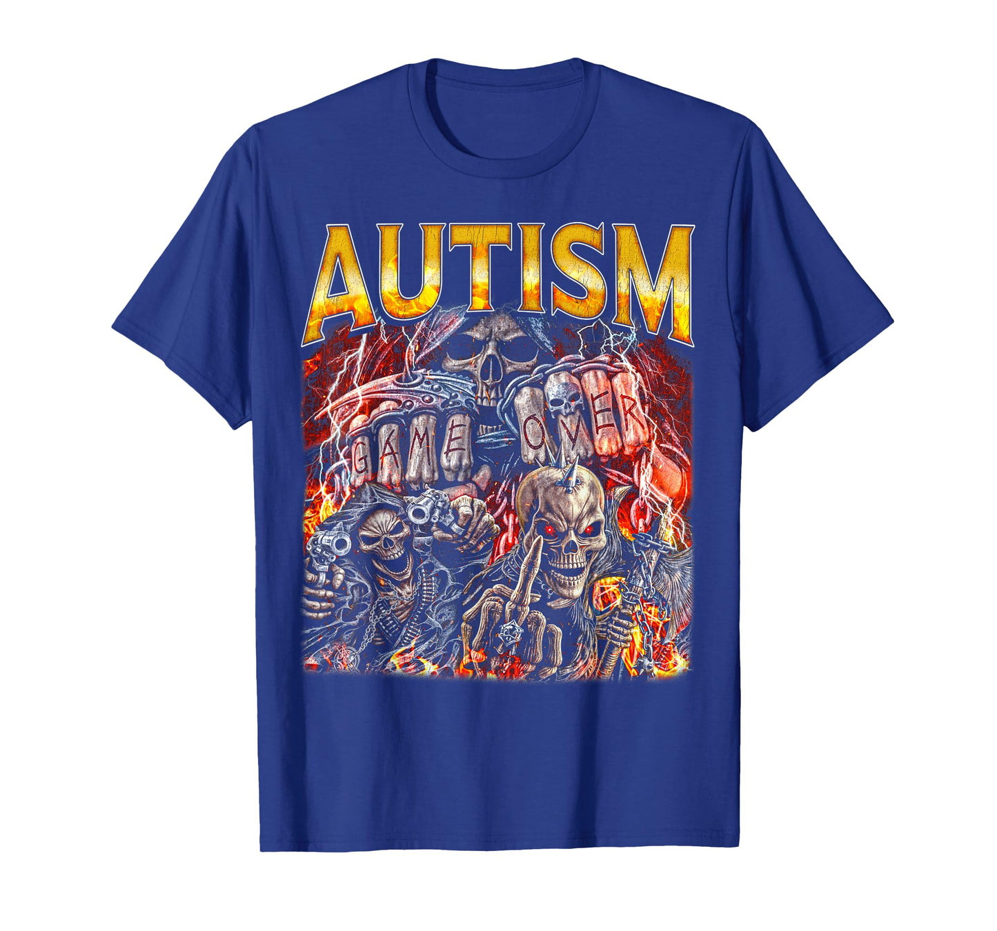 AUTISM - Edgy Skeleton Bootleg Hard Skeleton Meme T-Shirt