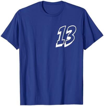 Number Thirteen #13 Sports Team Uniform 13 Birthday T-Shirt - T-Shirt | Royal