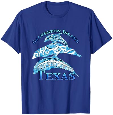 Galveston Island Texas Vacation Tribal Dolphins T-Shirt - T-Shirt | Royal