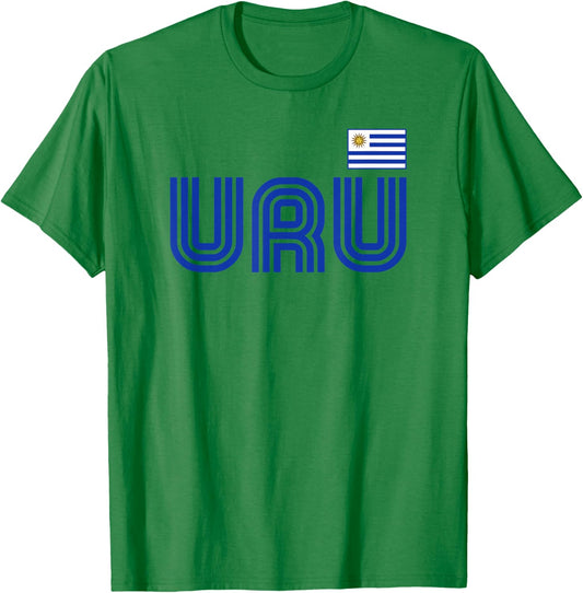 Uruguay Flag Retro International Country Uruguayan Pride T-Shirt - T-Shirt | Irish Green