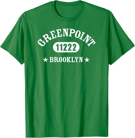 GREENPOINT Brooklyn NY 11222 Athletic Design T-Shirt - T-Shirt | Irish Green