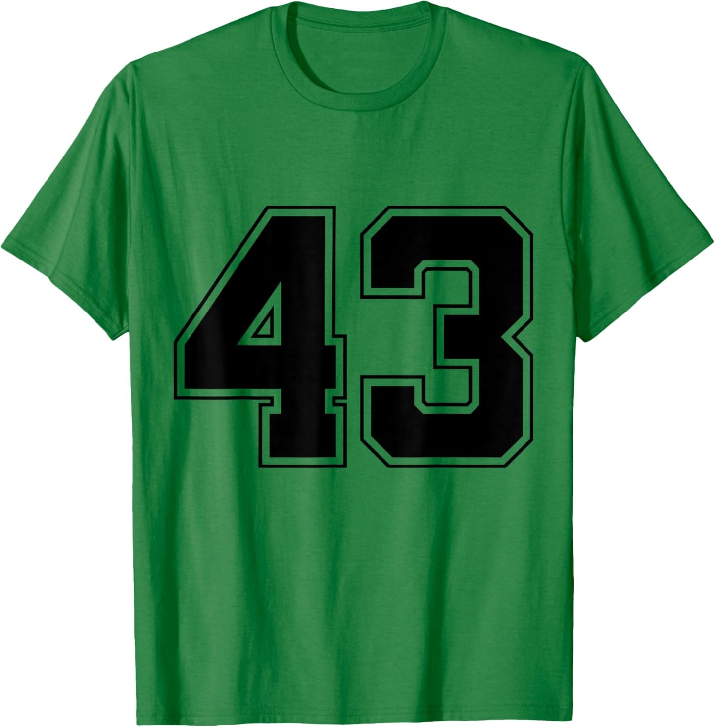 Number 43 Big Bold Capital Varsity Alphabet Monogram T-Shirt - T-Shirt | Irish Green