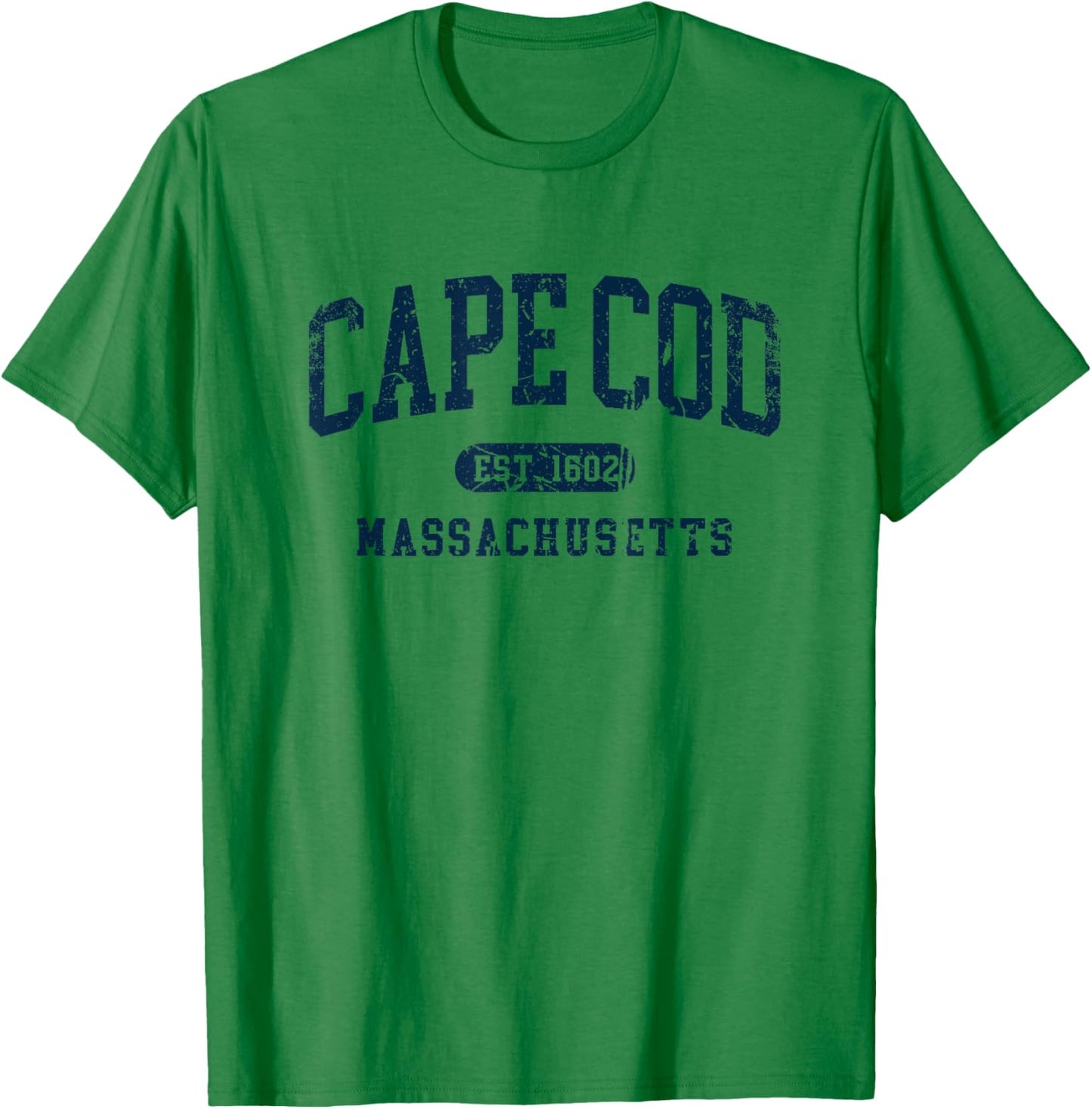 Vintage Cape Cod Est 1602 Massachusetts MA Retro distressed T-Shirt - T-Shirt | Irish Green