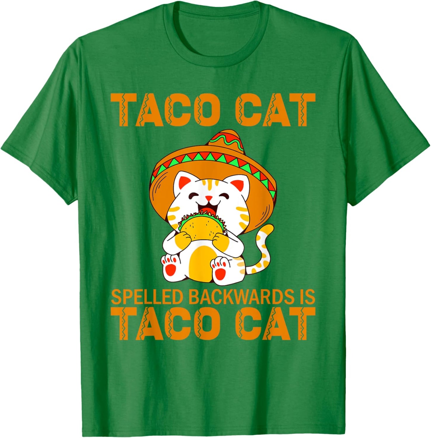 TacoCat for Kids Taco Cat Cinco de Mayo TacoCat Kids Cat T-Shirt - T-Shirt | Irish Green